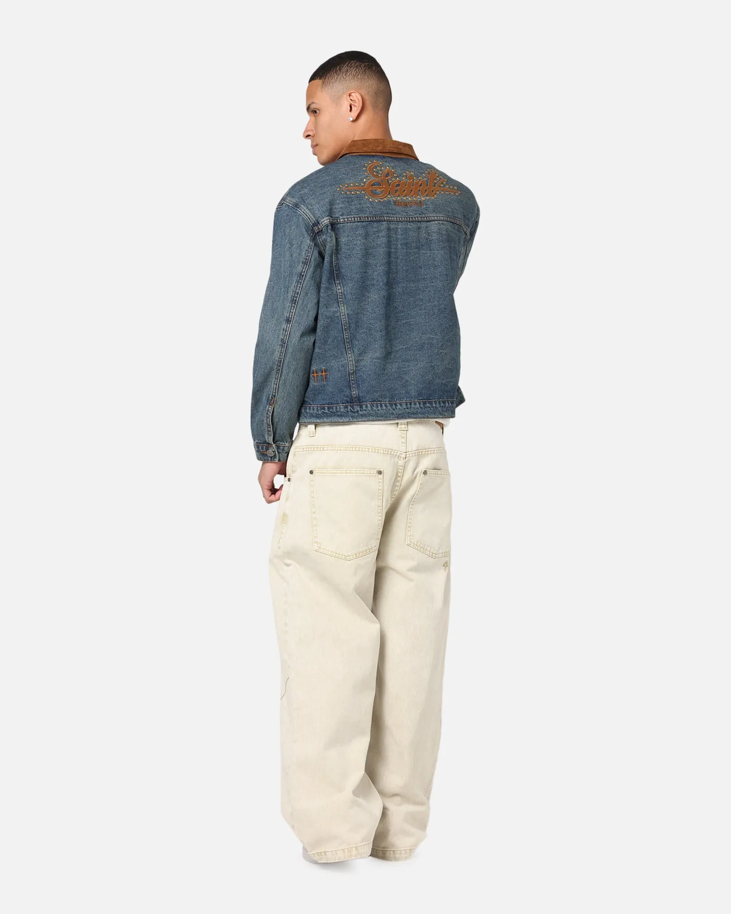 Saint Morta Rodeo Drive Denim Jacket Dirty Blue Adjustable Hood