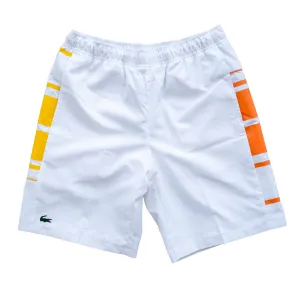Lacoste Sport Striped Shorts (White/Orange) Adjustable Waistbands