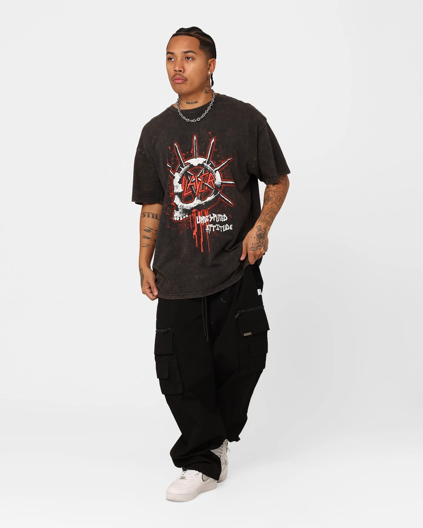 Slayer Undisputed Attitude Vintage T-Shirt Black Wash Fade Resistant Print