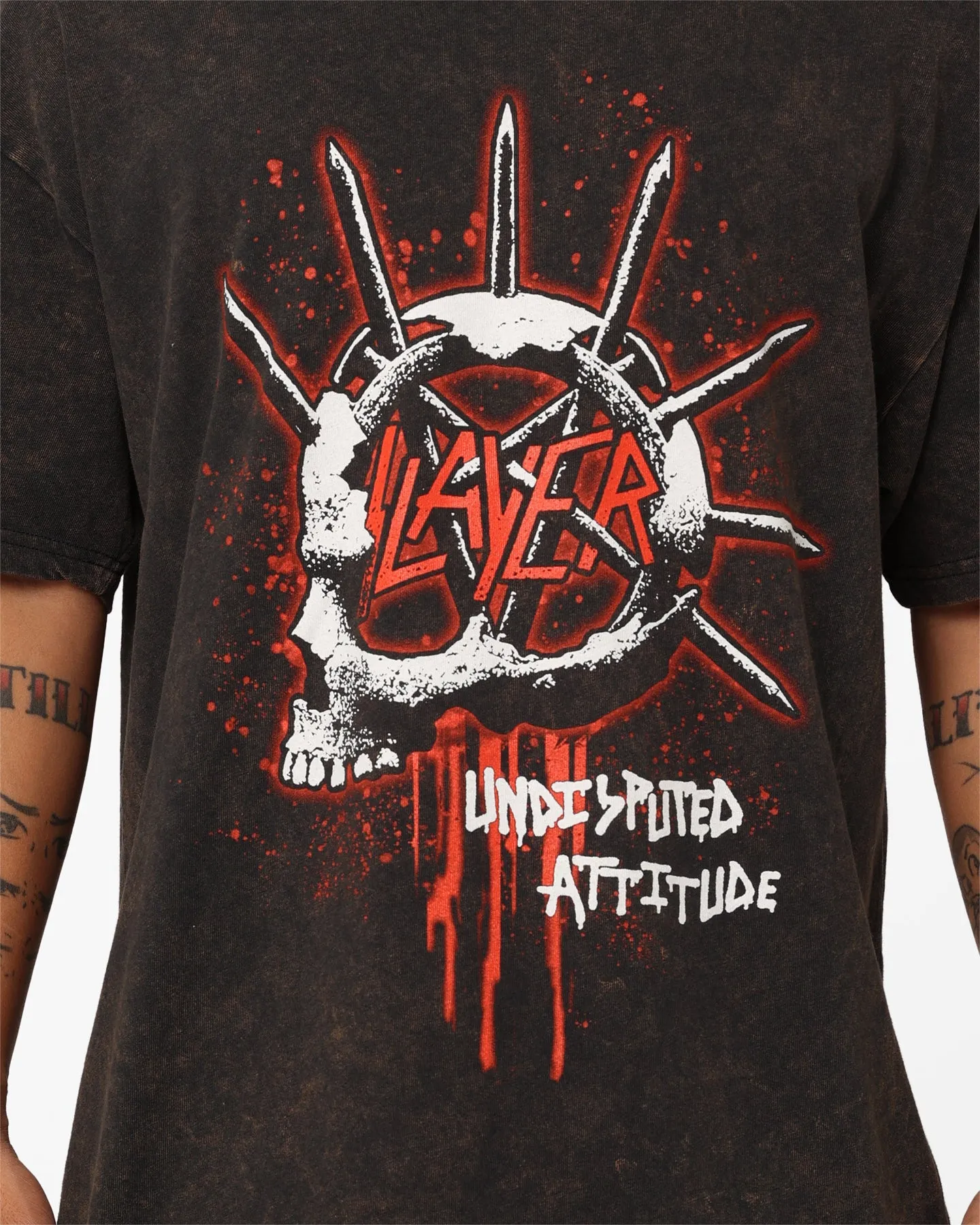 Ultra Soft Blend Slayer Undisputed Attitude Vintage T-Shirt Black Wash