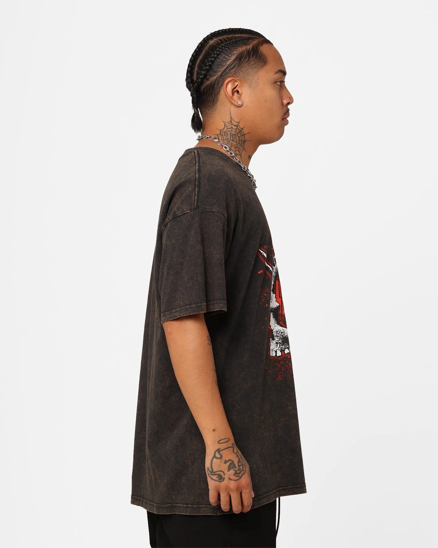 Slayer Undisputed Attitude Vintage T-Shirt Black Wash V-Neck Modern Style