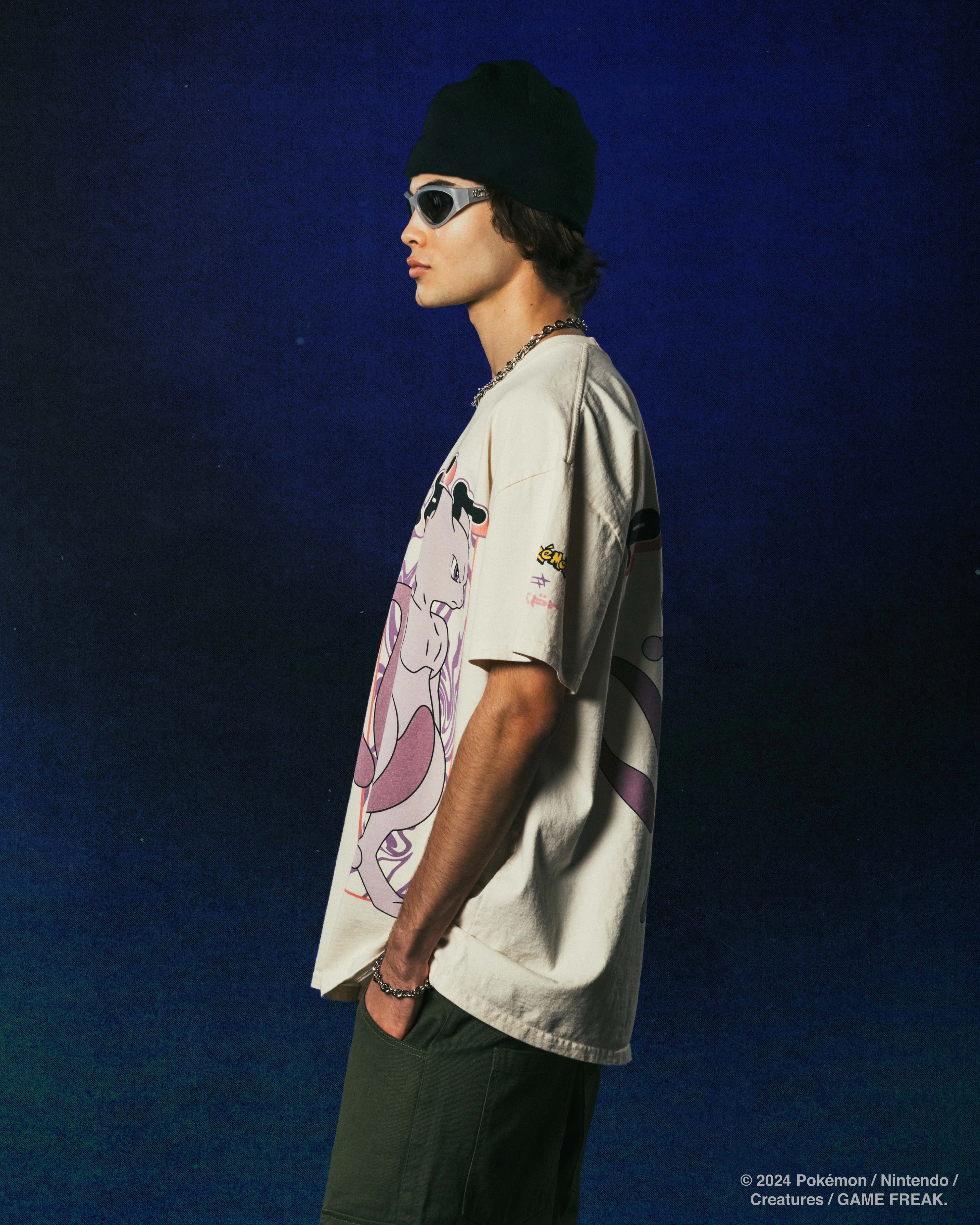 Pok??mon By Loiter Mewtwo Heavyweight T-Shirt Off White Breathable and Comfortable