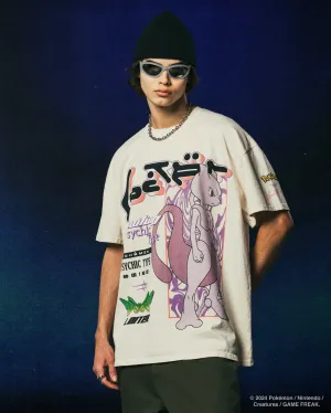 Relaxed Fit Easy to Style Pok??mon By Loiter Mewtwo Heavyweight T-Shirt Off White