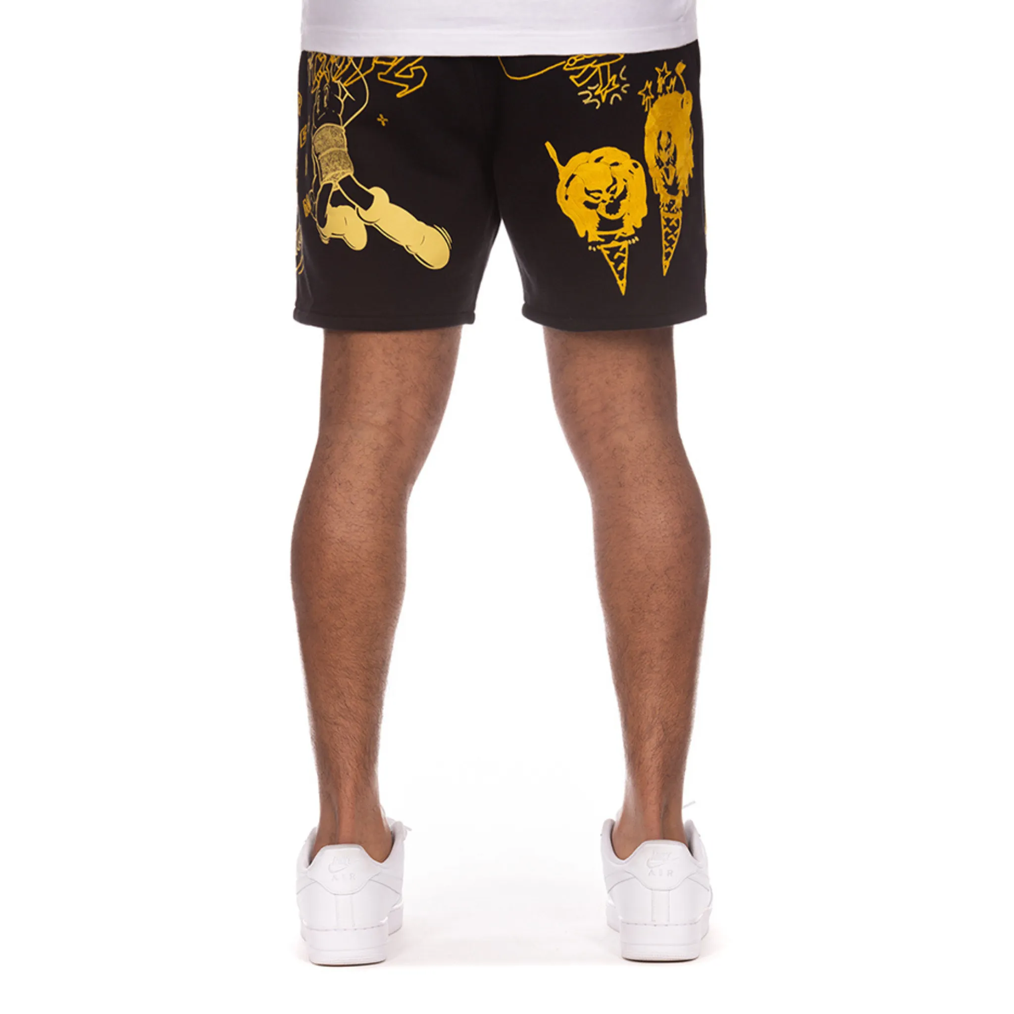Streetwear Style Icecream "Scoop" Sweatshorts (Black)