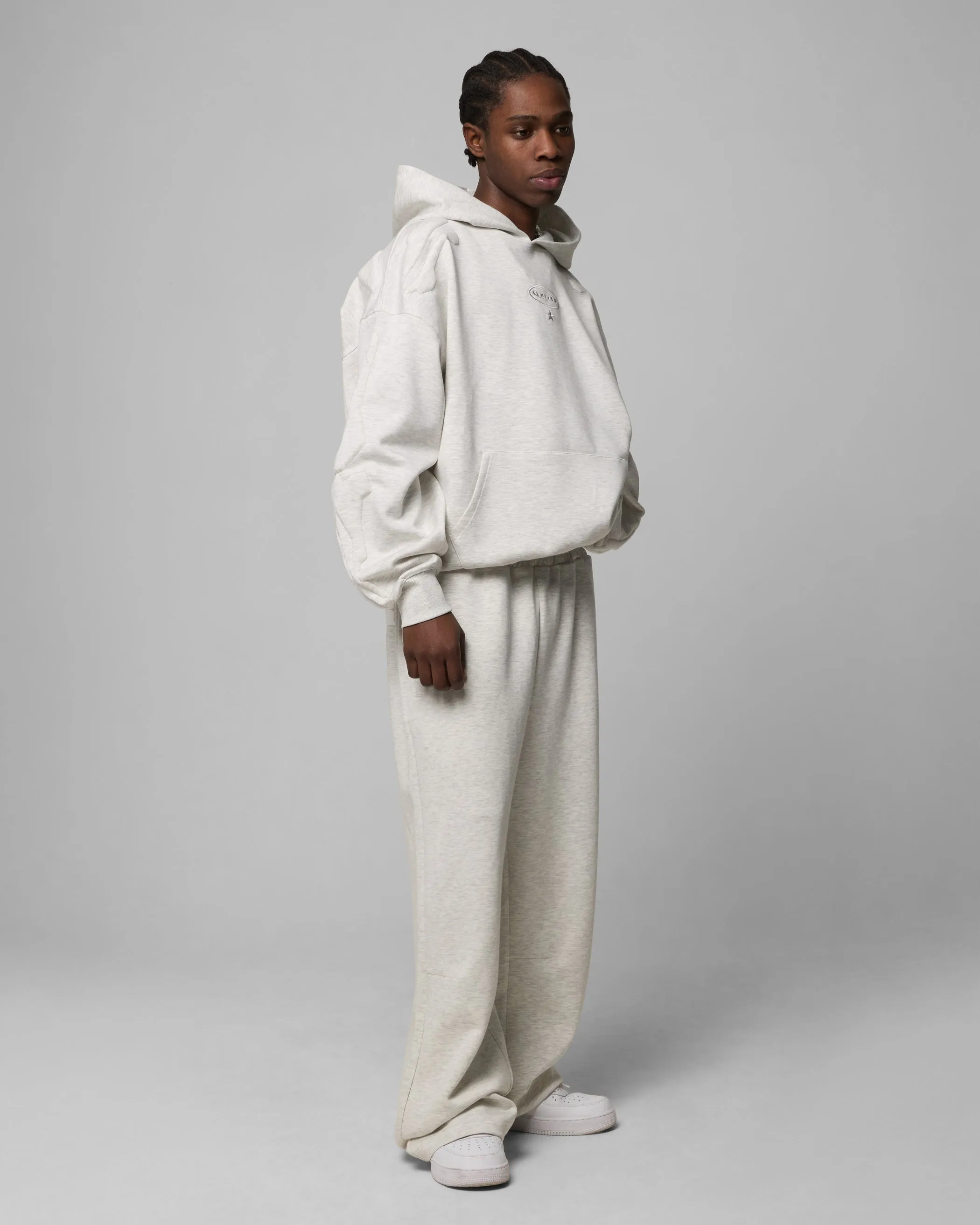Oversized style Loiter Sandevistan Hoodie Grey Marle