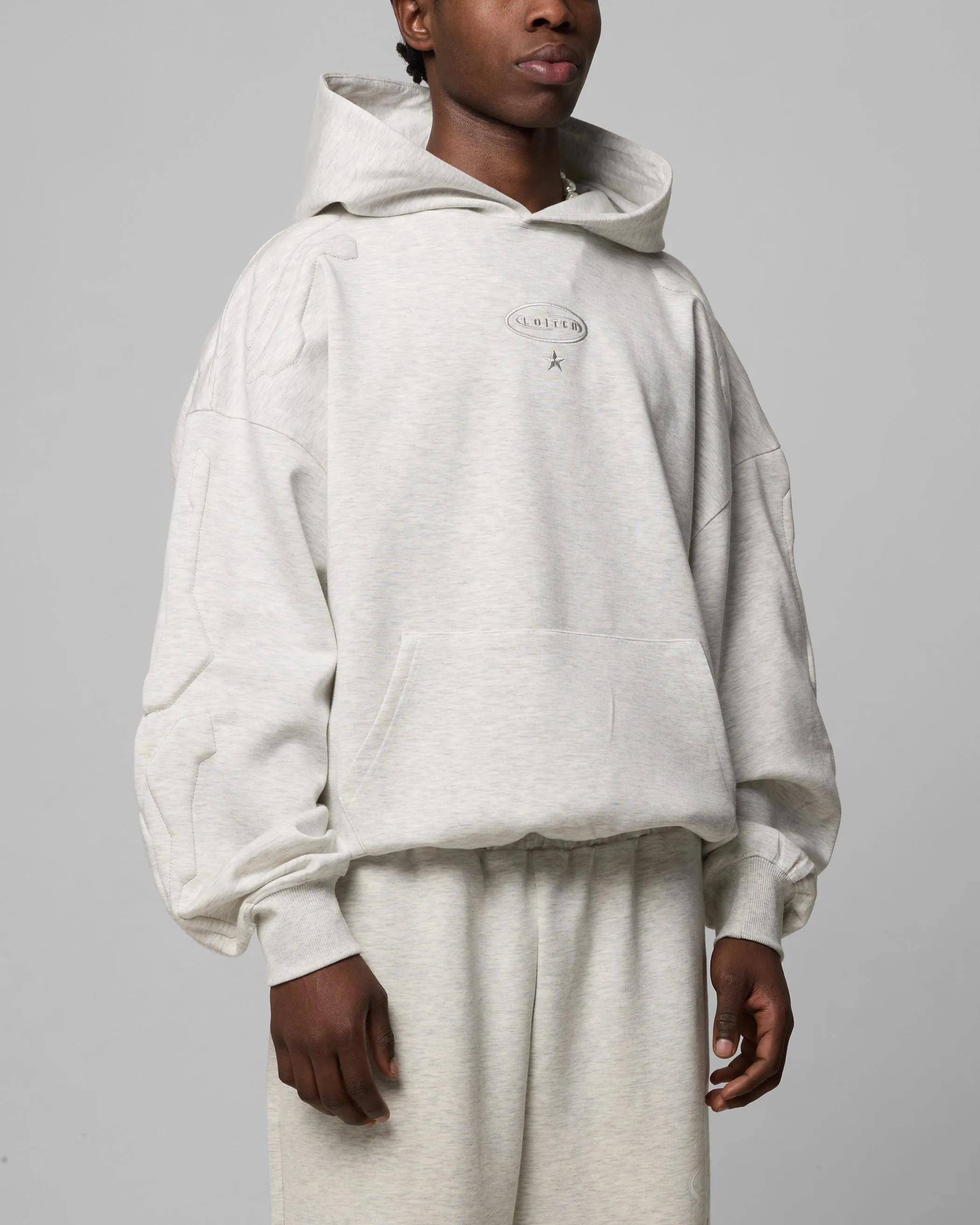 Loiter Sandevistan Hoodie Grey Marle Double Stitched Seams Sustainable fashion