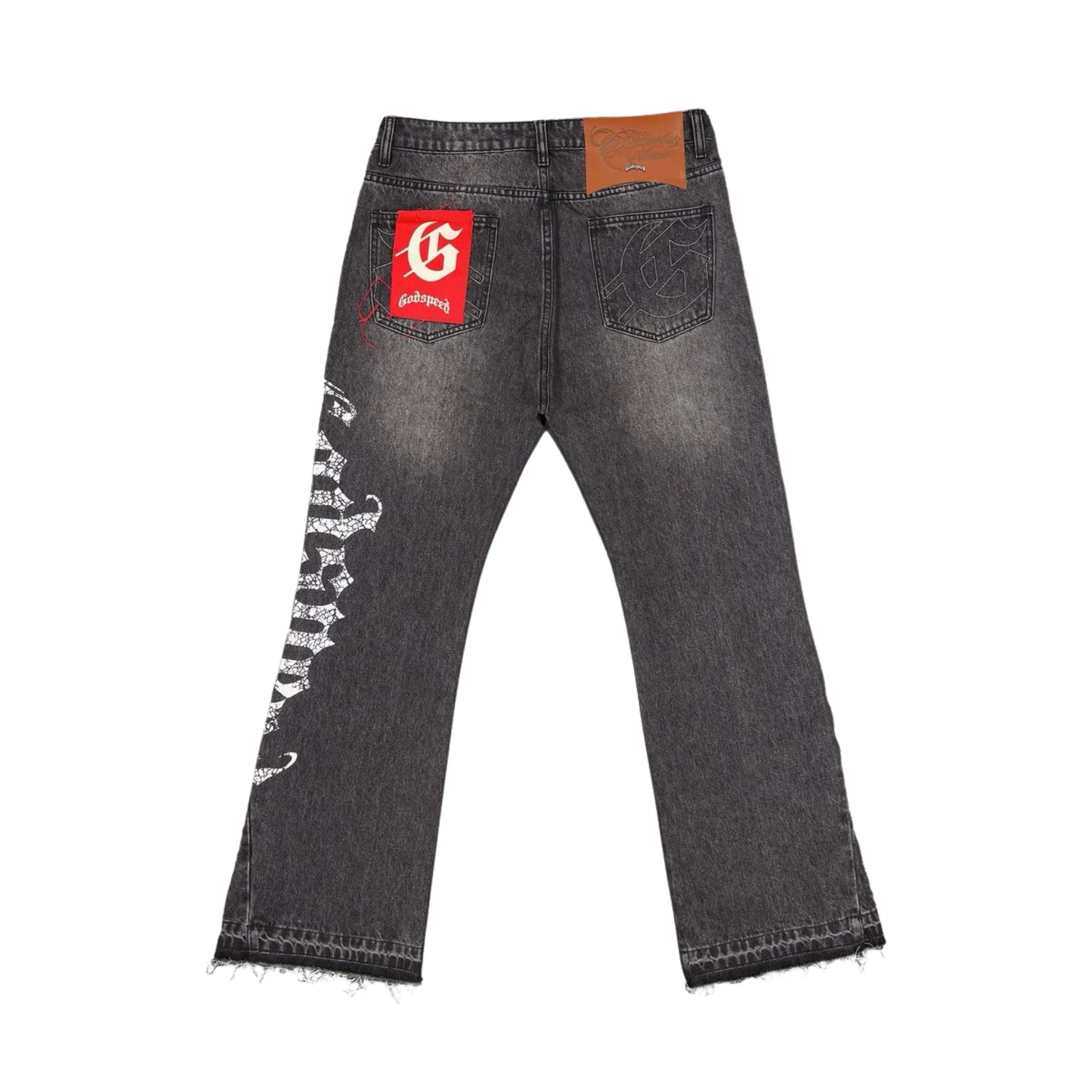 Road Look Godspeed "OG Logo" Flared Denim (Grey Wash)