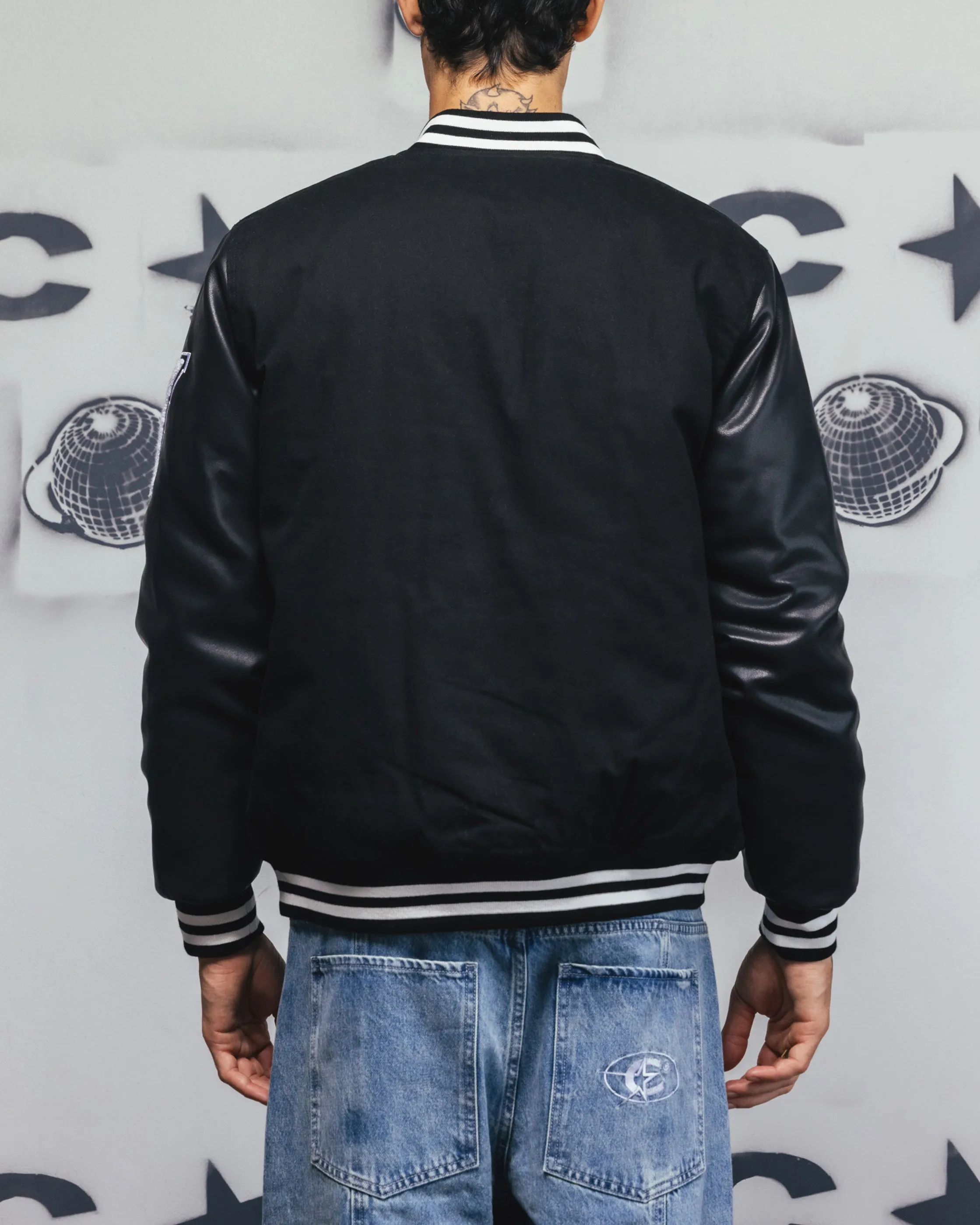 Carr?? MVP Varsity Jacket Black suitable for exercise beach scene