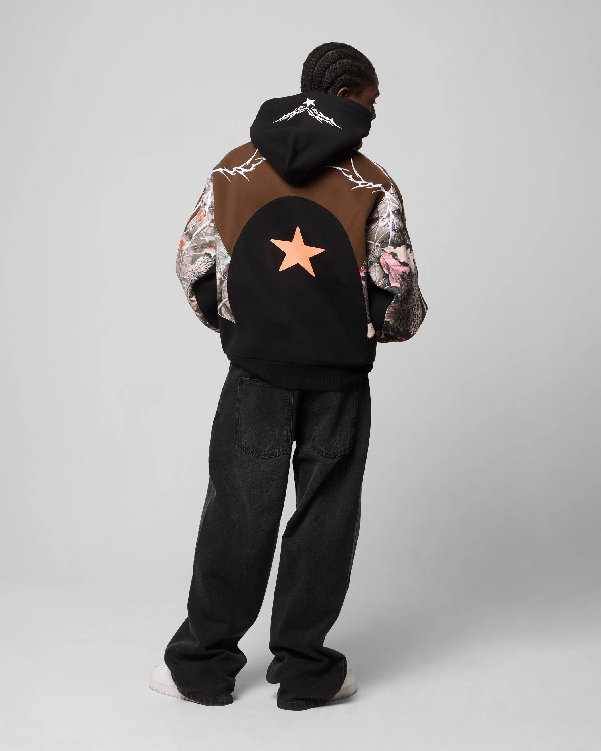 theater look Loiter Hunter Patchwork Hoodie Real Tree Camo