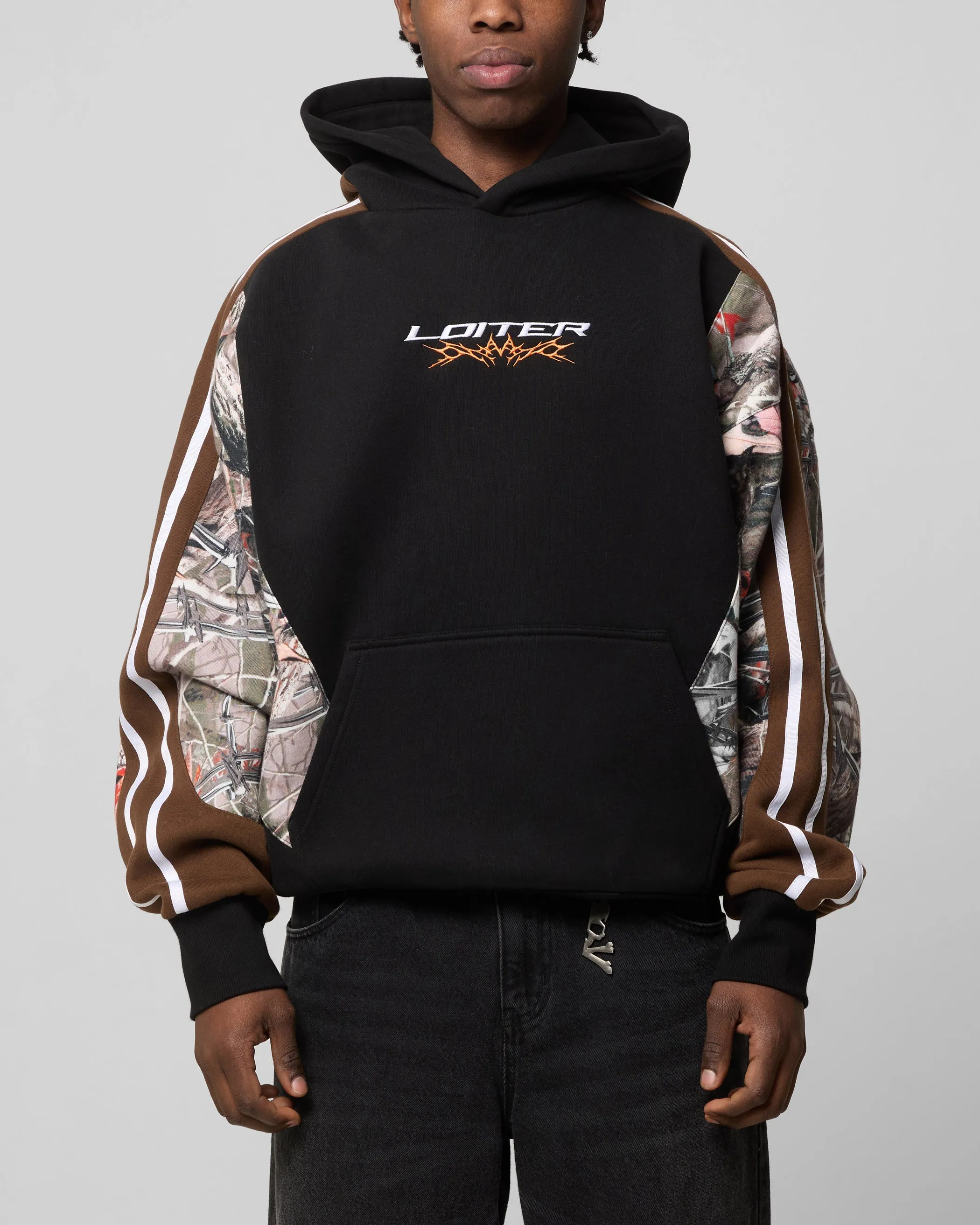 City Sense Hidden Pocket Compartments Loiter Hunter Patchwork Hoodie Real Tree Camo