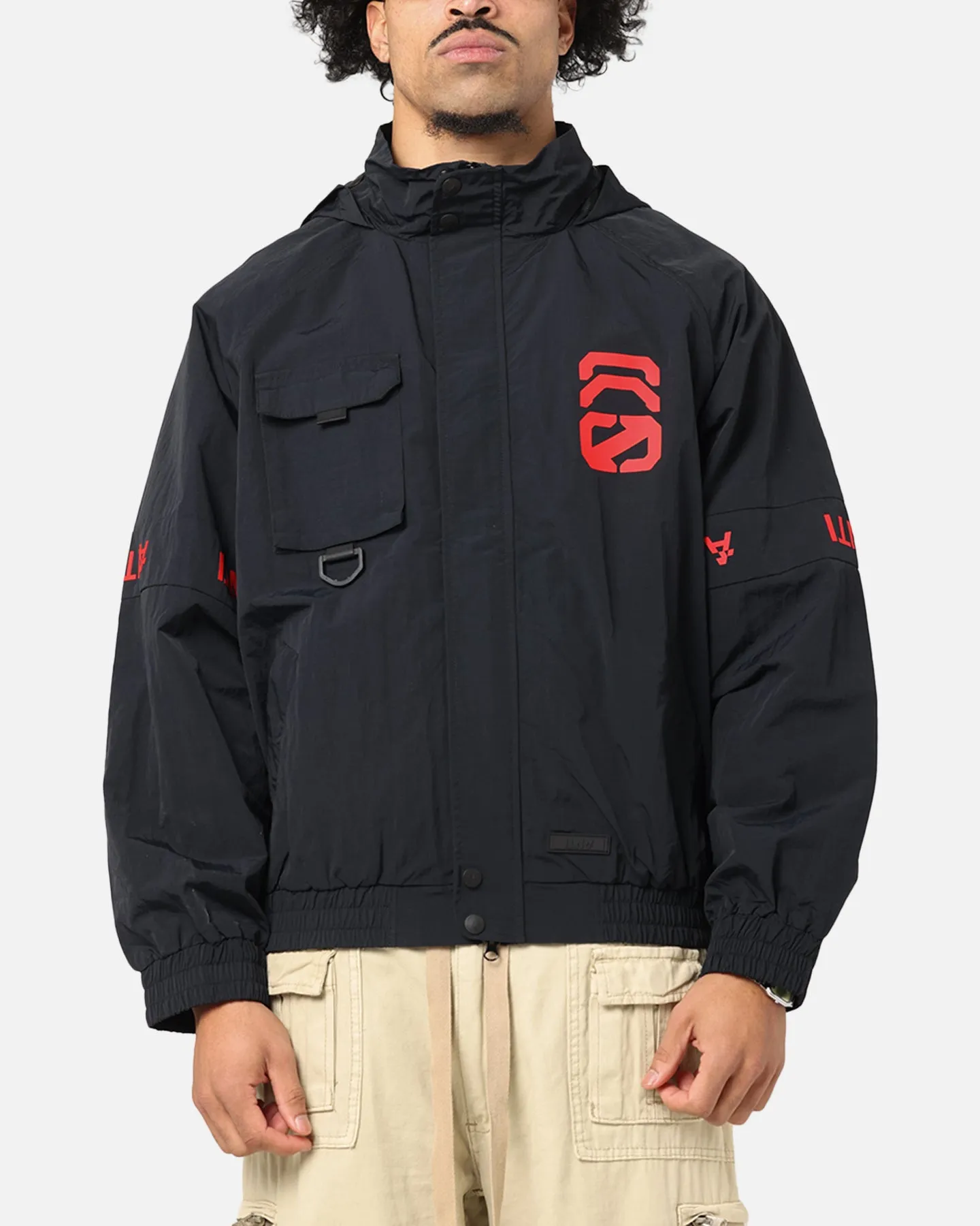 The Anti Order Faction Technical Windbreaker Jacket Black/Red Long-sleeved