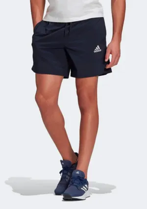 Adidas Men??s Aeroready Essentials Chelsea Small Logo Shorts Navy Flats Secure Closure System