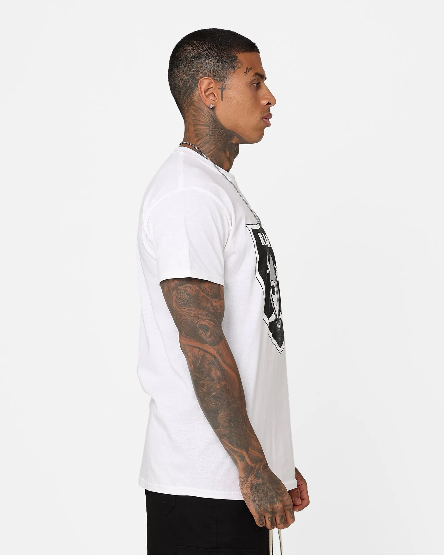 Majestic Athletic Las Vegas Raiders Prism T-Shirt Vintage White Fun Style Casual Comfort