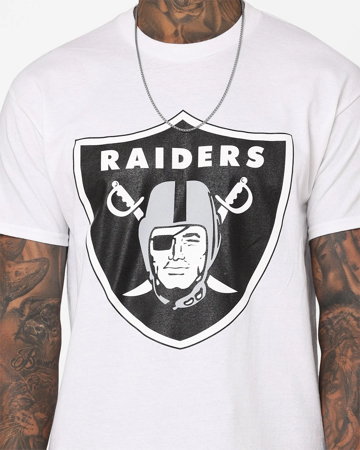 Durable Style Pilling Resistant Finish Majestic Athletic Las Vegas Raiders Prism T-Shirt Vintage White