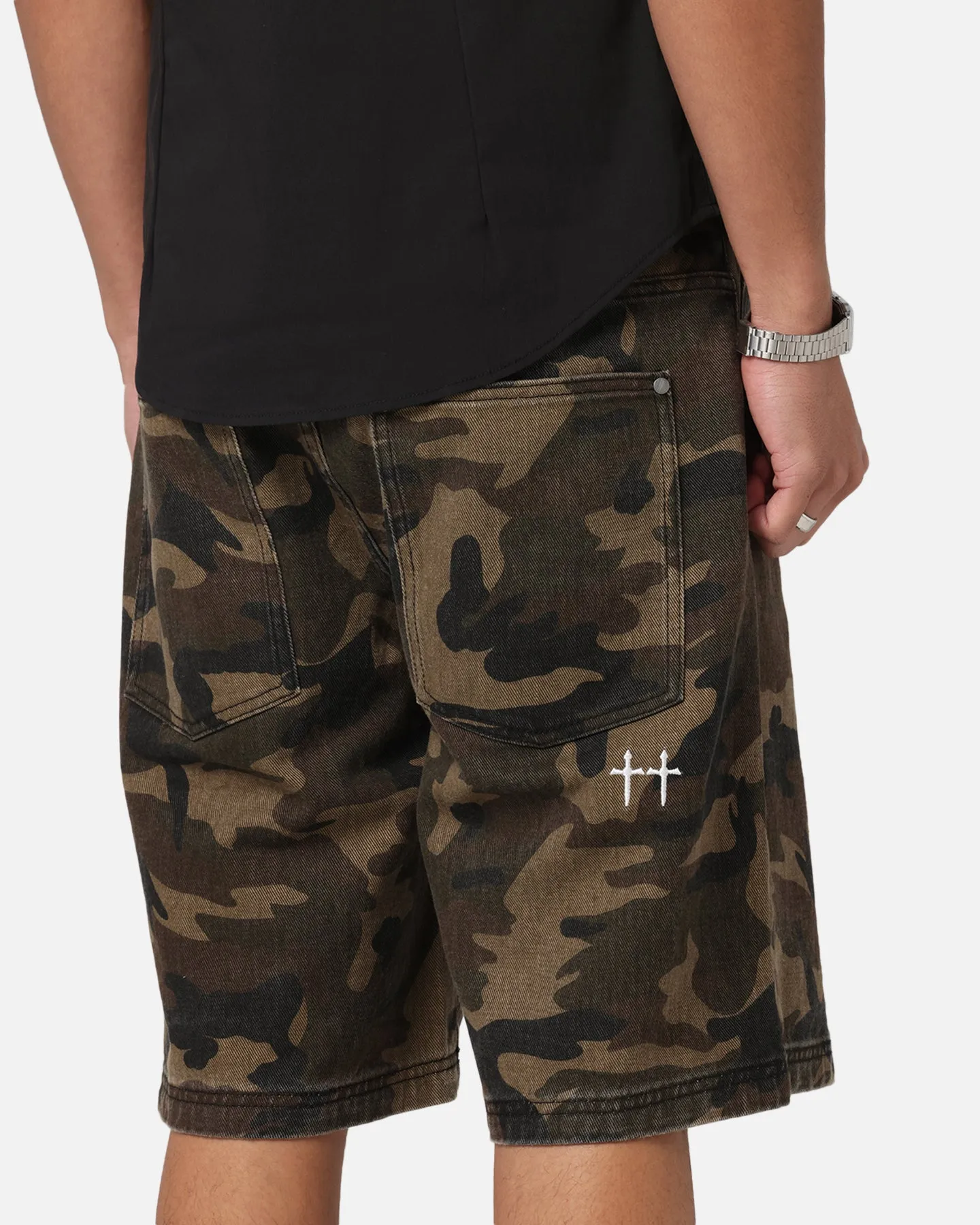 Saint Morta Kingdomcome Baggy Shorts Woodland Camo fitness industry