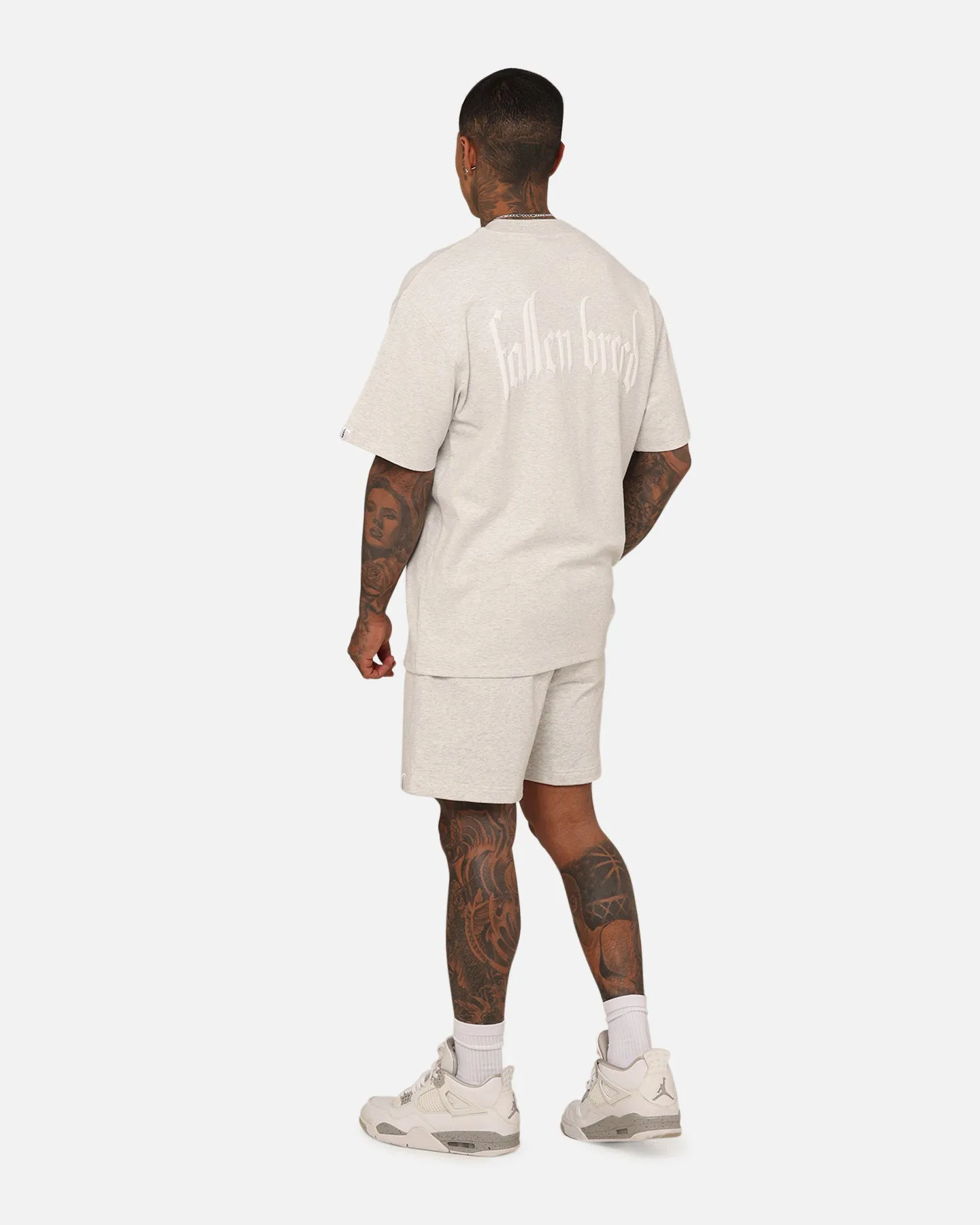 Fallen Breed Monogram T-Shirt Grey Marle/White Active Comfort