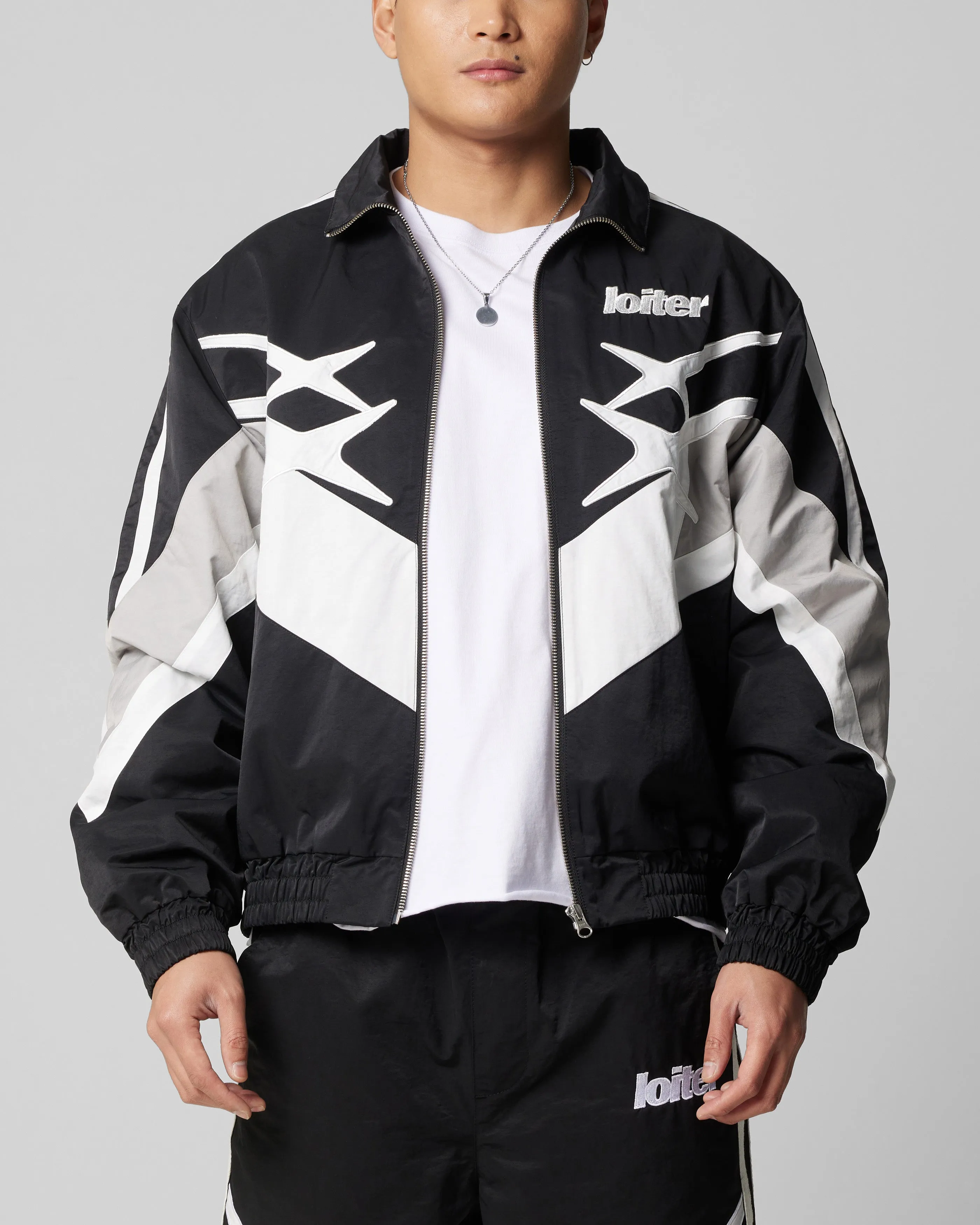 Instance Loiter Hybrid Track Jacket Black/Grey