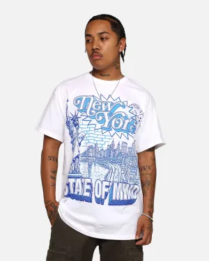 Casual Layers Pre Shrunk Cotton Goat Crew New York Mindset T-Shirt White