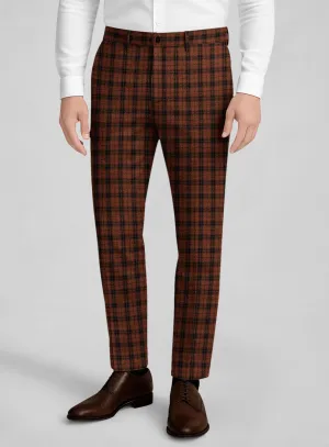 Italian Claretburn Check Tweed Pants Sleek and Sharp Fashion Comfort