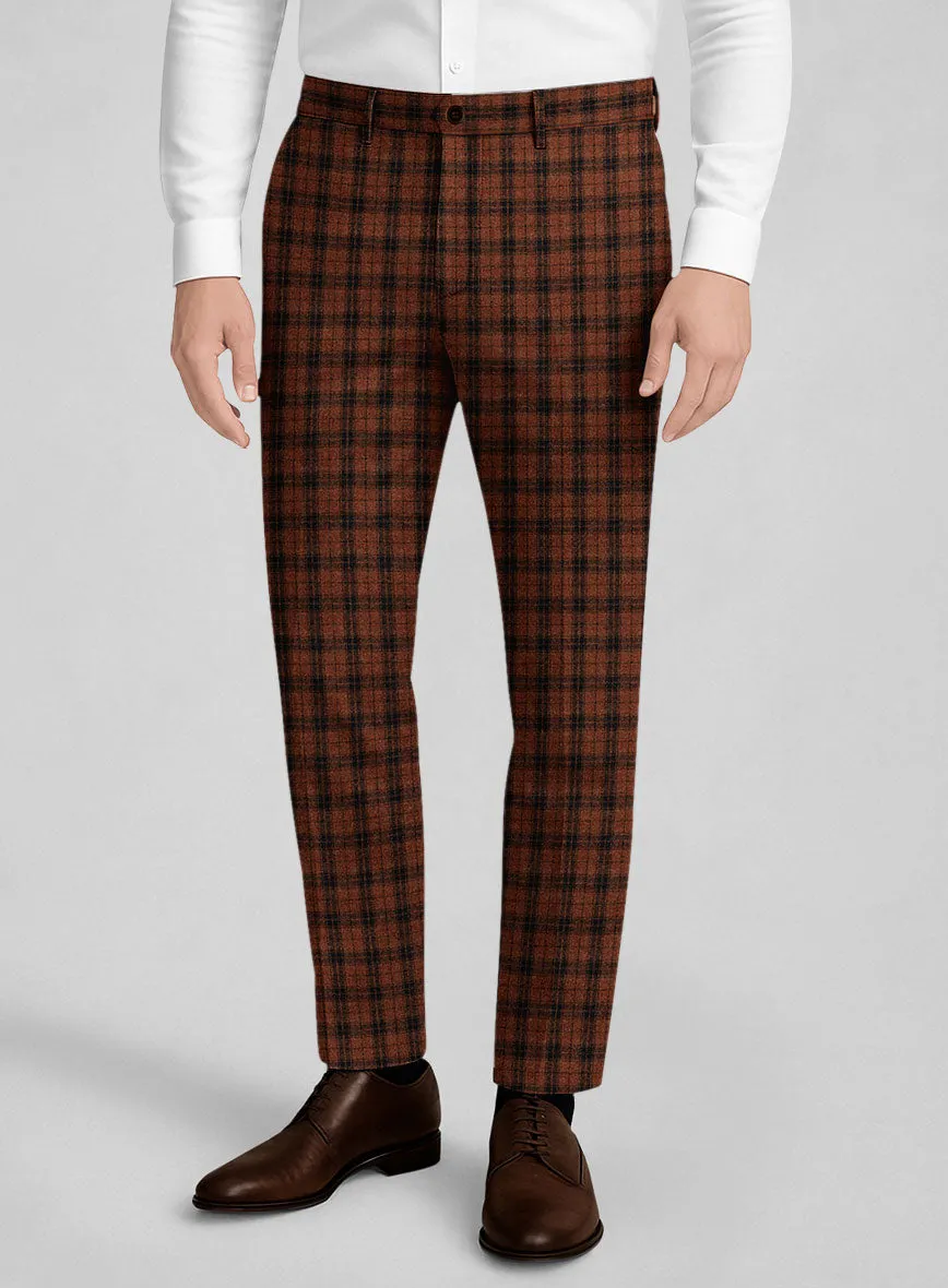 Italian Claretburn Check Tweed Pants Sleek and Sharp Fashion Comfort