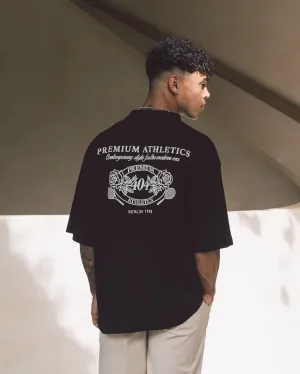 Simple Fashion 404 Premium Athletics Vintage T-Shirt Black