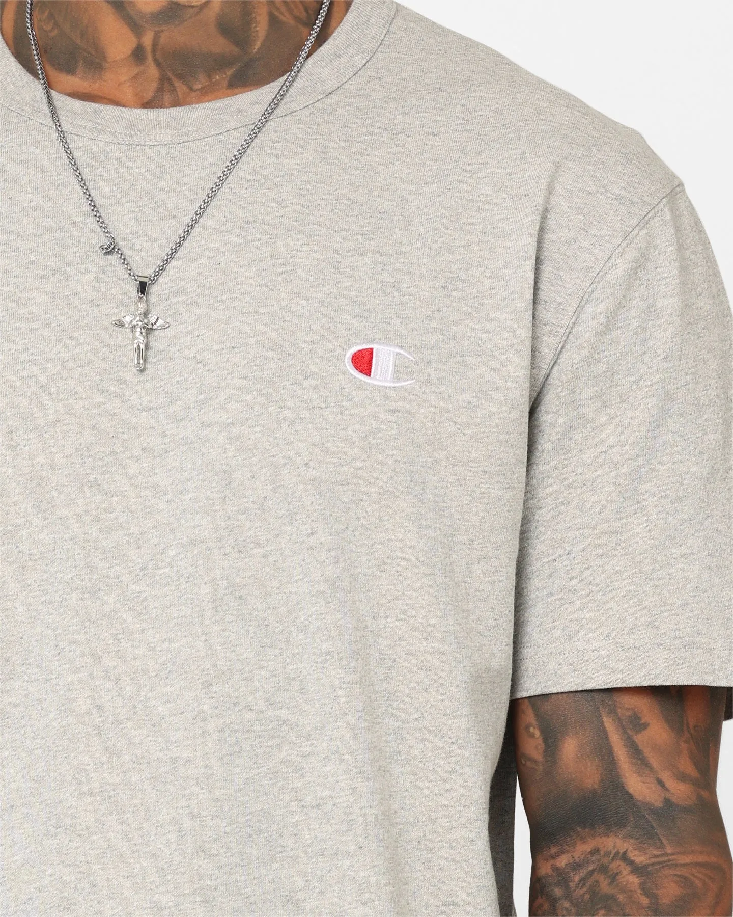 Champion Heritage Small C T-Shirt Oxford Heather Everyday Layer