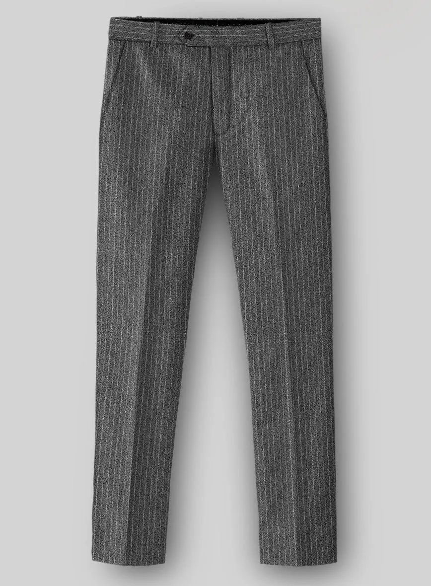 Light Weight Gray Stripe Tweed Pants Layered Wear
