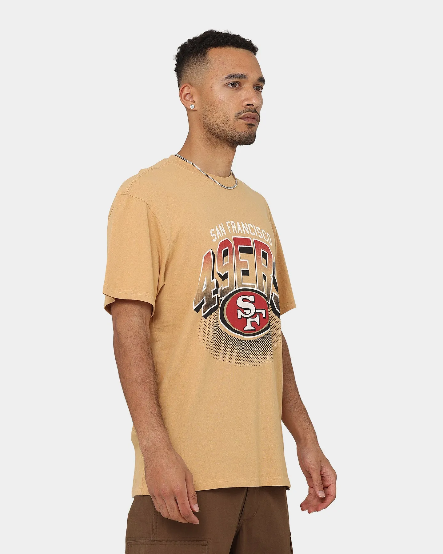 Majestic Athletic San Francisco 49ers Vintage Arch T-Shirt Tan WrinkleResistant Movie Night