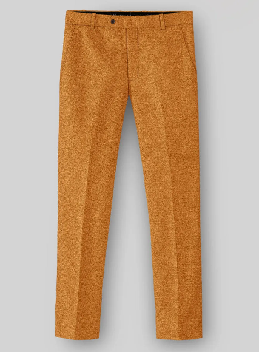 Smart Office Look Elegant Wear Naples Mustard Tweed Pants
