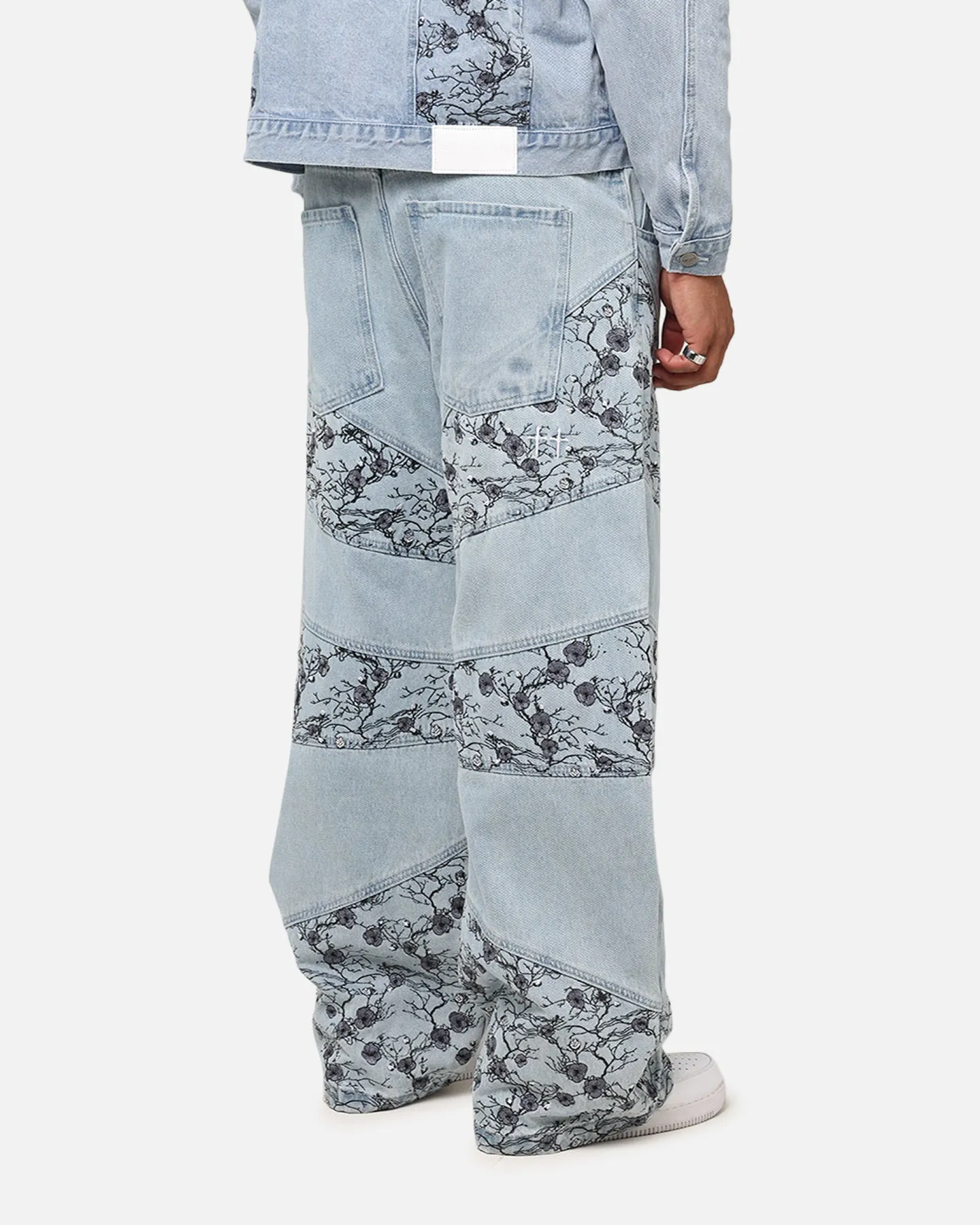 DoubleLayeredHem Saint Morta Amplus Poison Ivy Panel Jeans Mid Blue