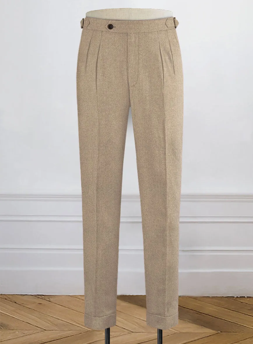 Clean Lines Advanced Moisture Wicking Naples Muted Beige Highland Tweed Trousers