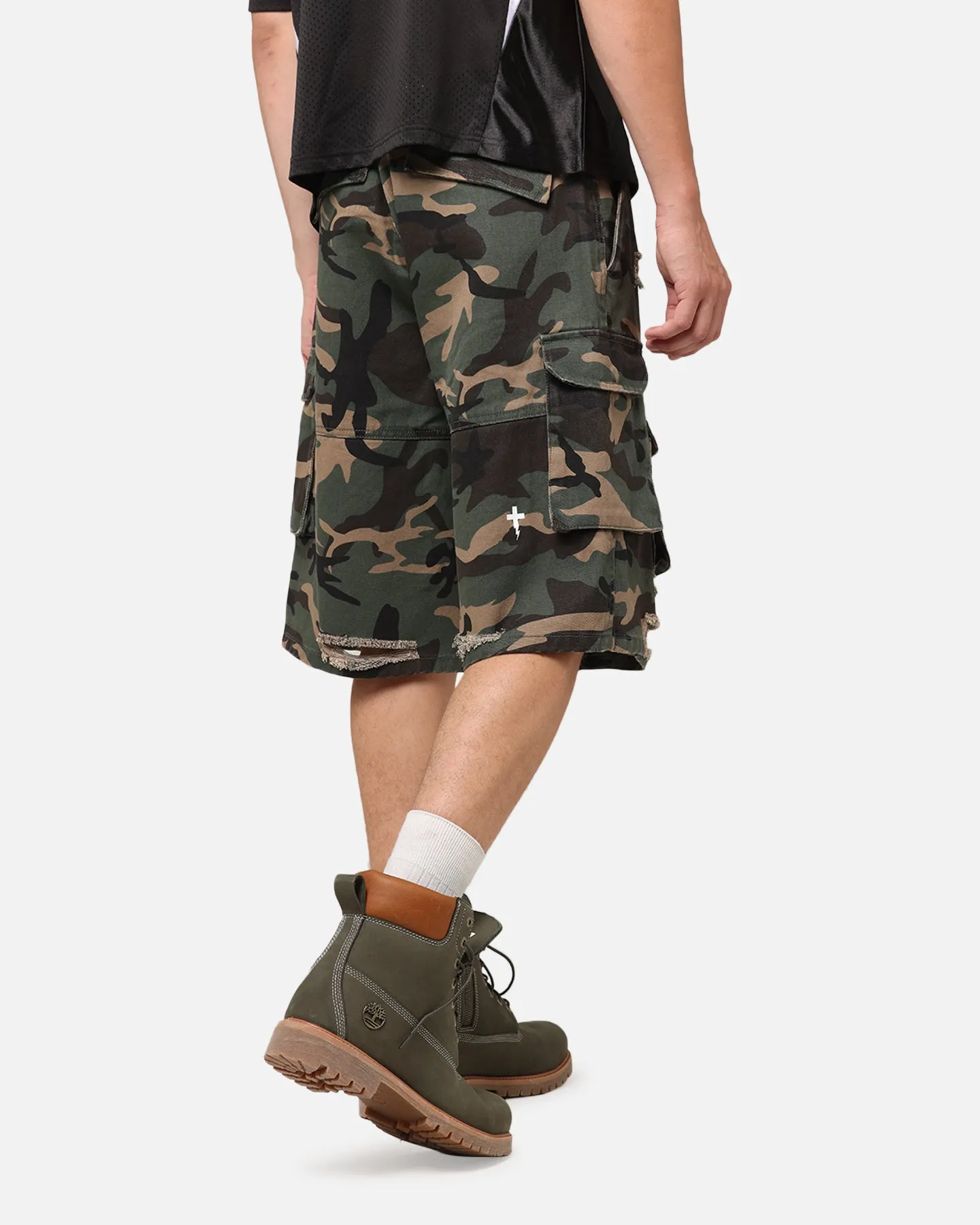 Cotton comfort The Anti Order Artillery Baggy Cargo Shorts Woodland Camo