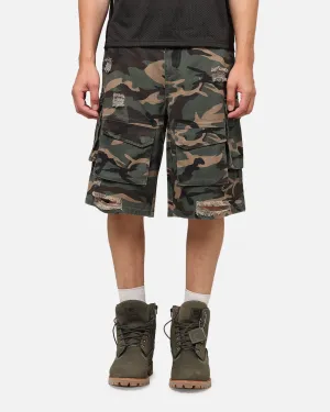 The Anti Order Artillery Baggy Cargo Shorts Woodland Camo Easy Stretch