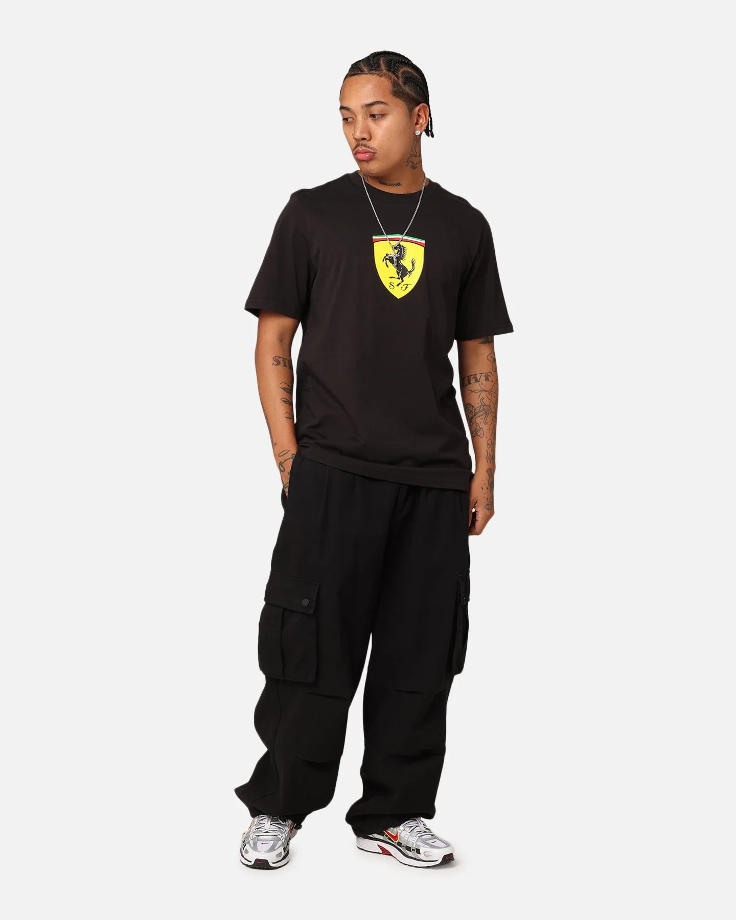 Puma X Scuderia Ferrari Race Big Shield T-Shirt Black Antibacterial Treatment Smart Casual Look