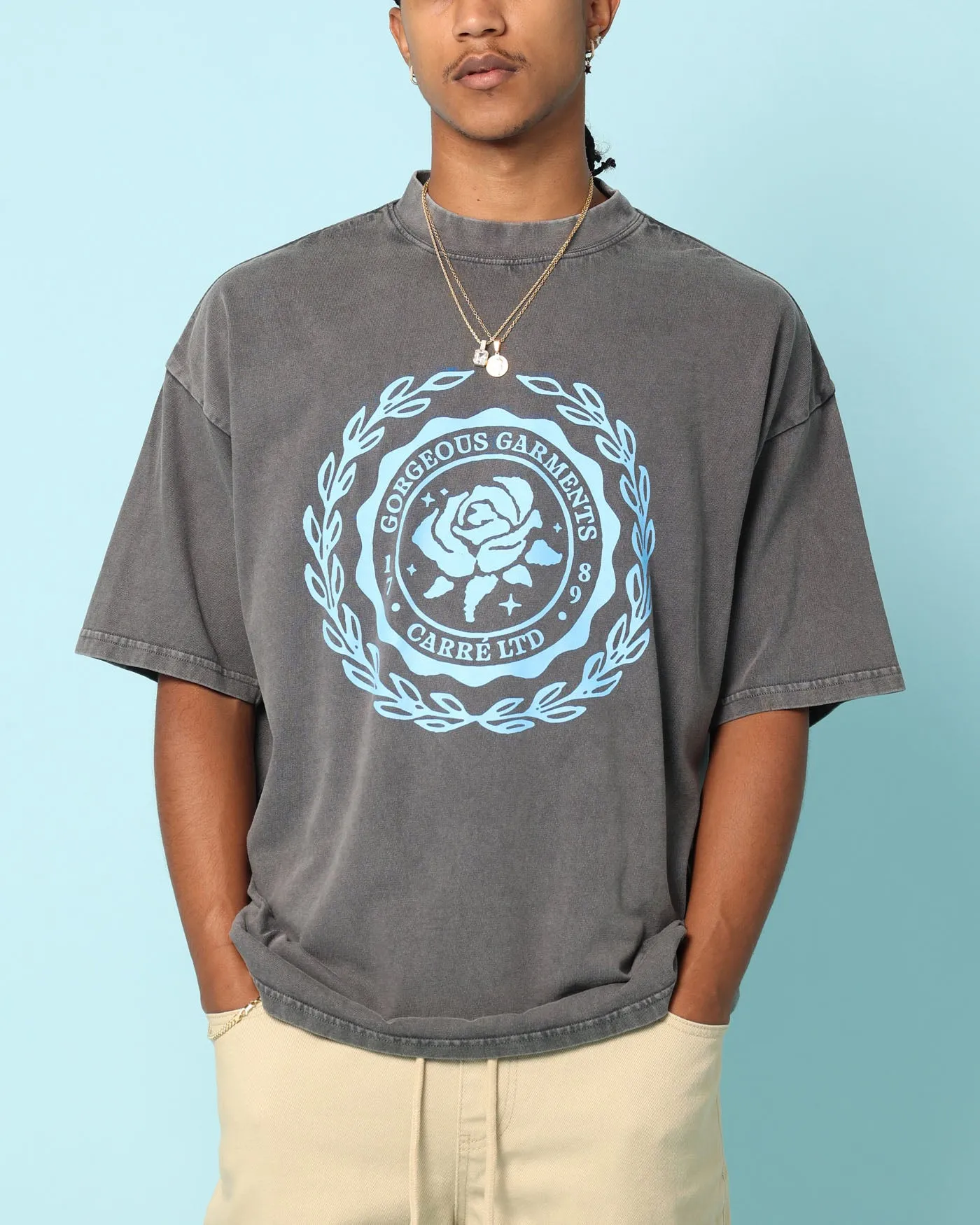 Moisture Wicking Fabric Effortless Comfort Carr?? Gorgeous Oversized T-Shirt Washed Charcoal