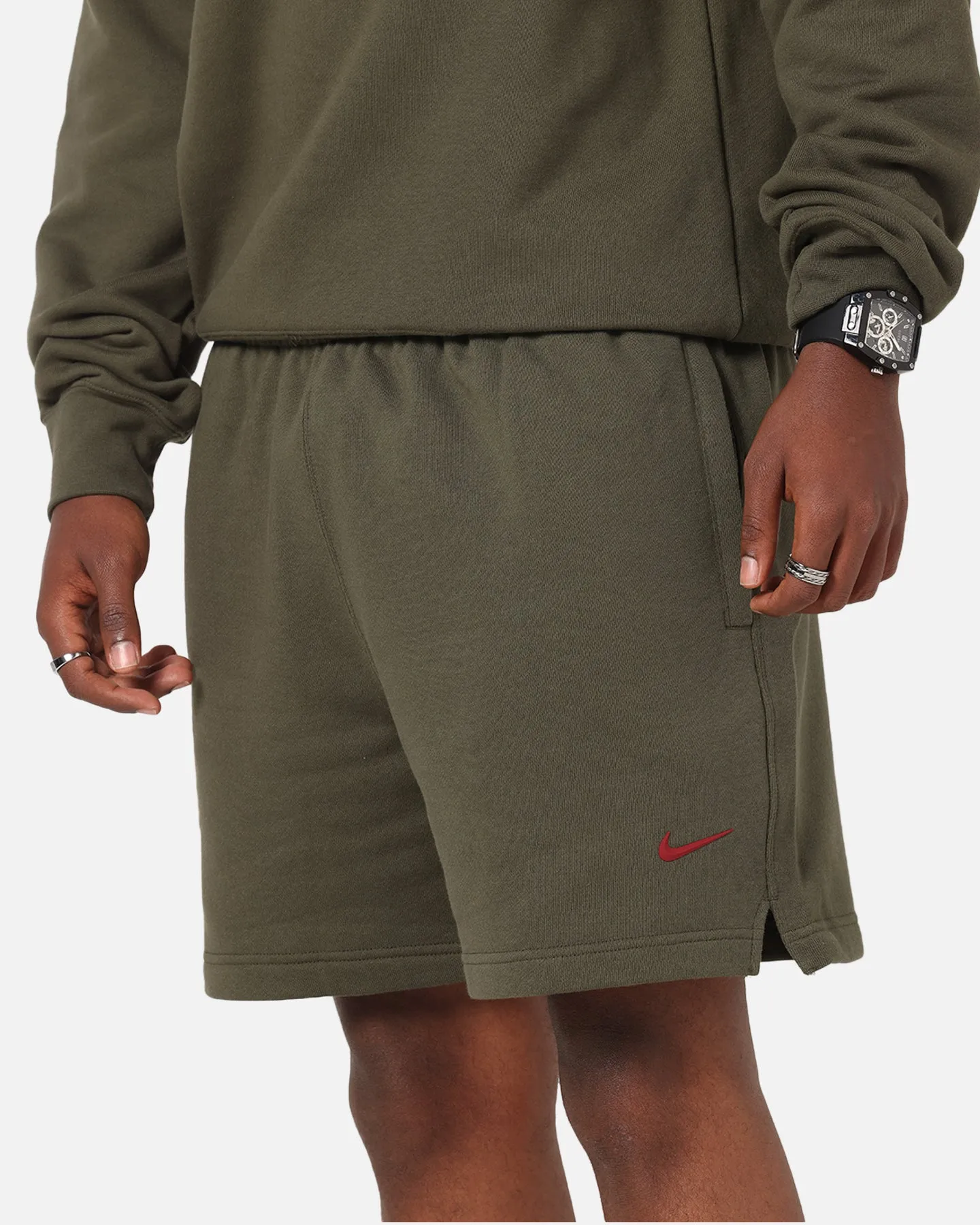 Fun Colors Reinforced Stitching Nike Nocta Fleece CS Fleece Shorts Khaki