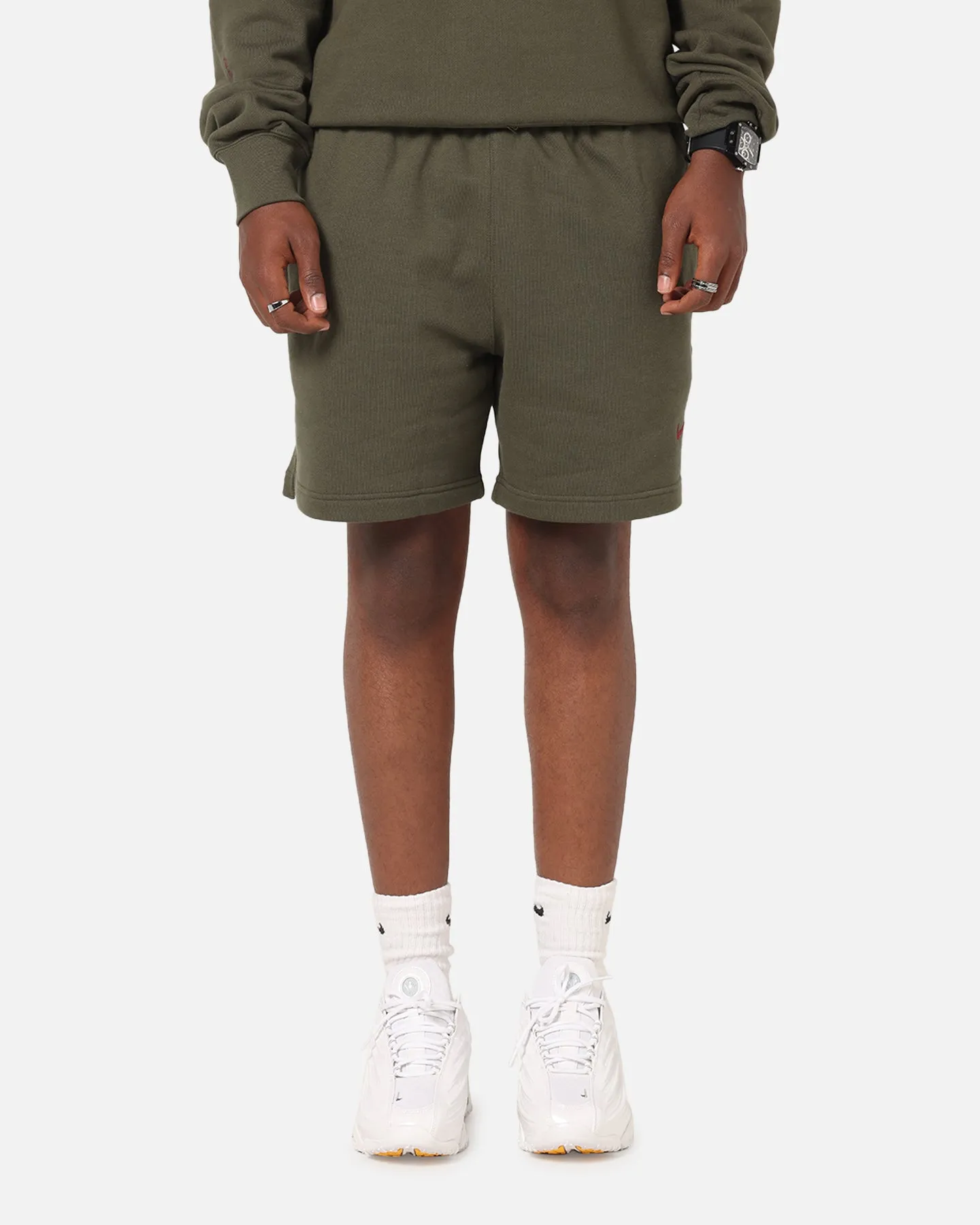 Nike Nocta Fleece CS Fleece Shorts Khaki Flatlock stitching Performance Flex