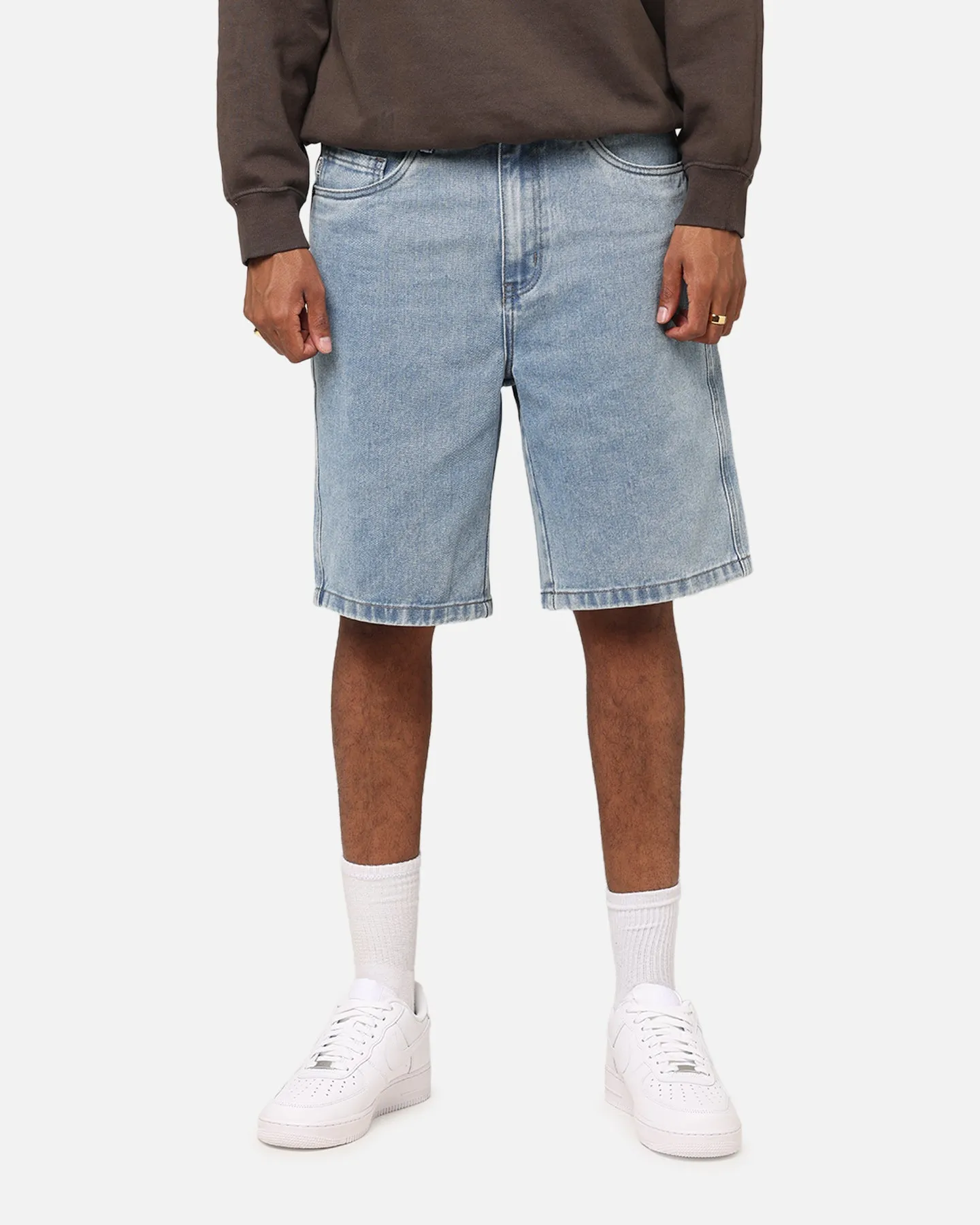 Functional Wear S Double Denim Standard Shorts Blue Washed Denim