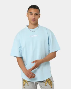 Comfy Design City Outfit Carr?? Grid Iron Oversized T-Shirt Light Blue
