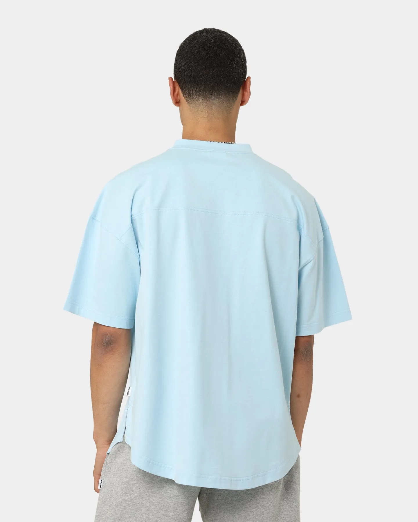 Stylish and Relaxed Carr?? Grid Iron Oversized T-Shirt Light Blue
