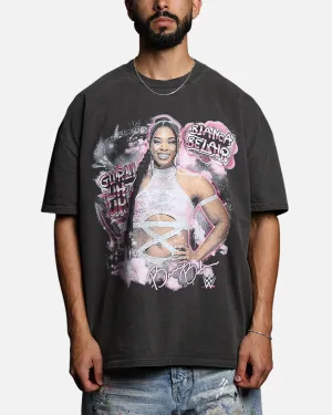 crew neck Culture Kings X WWE Bianca Belair Vintage T-Shirt Black Wash