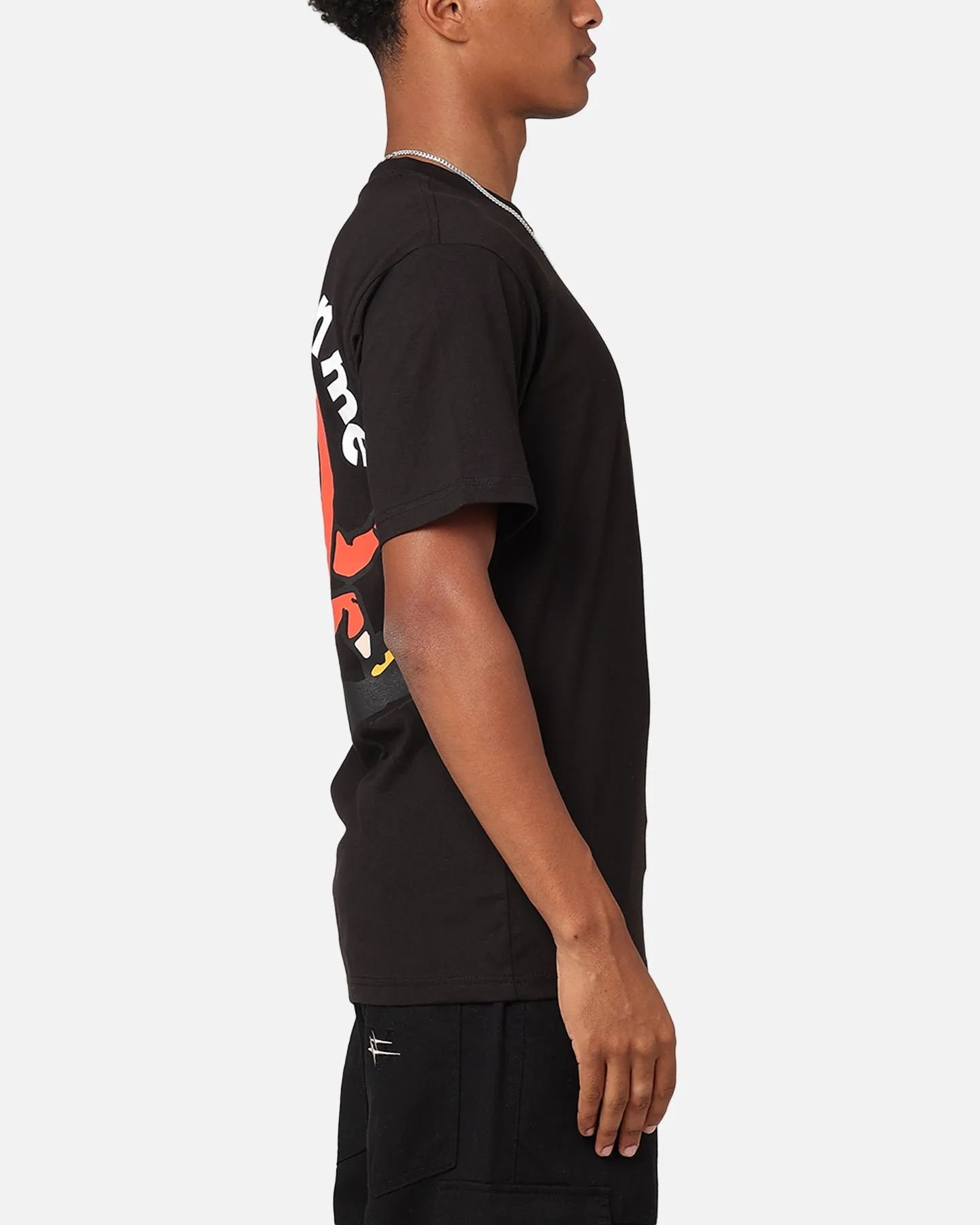 Timeless Design Stone Wash Process Market Fragile T-Shirt Black