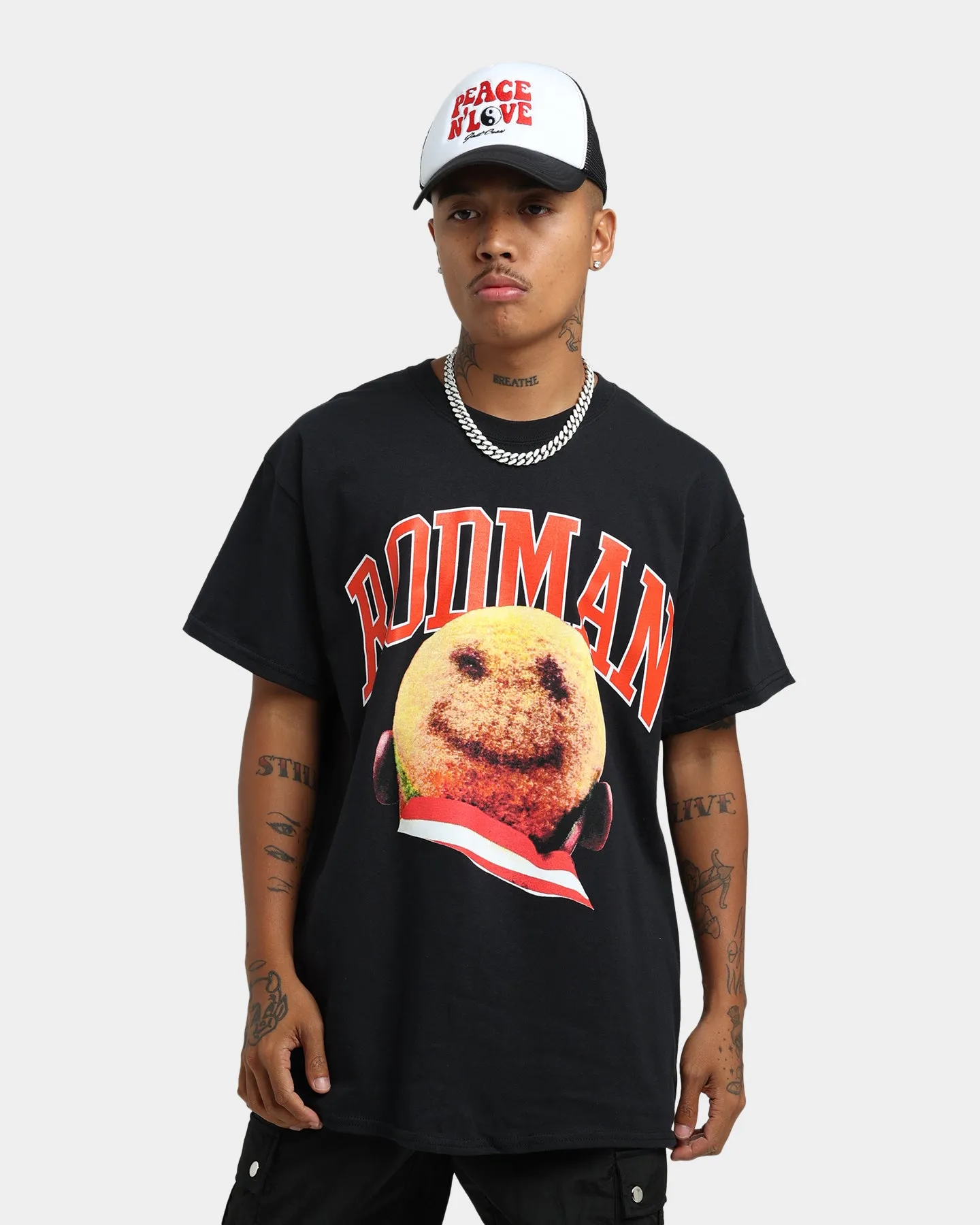 Rodman Brand Rodman Hair T-Shirt Black Double Stitched Seams