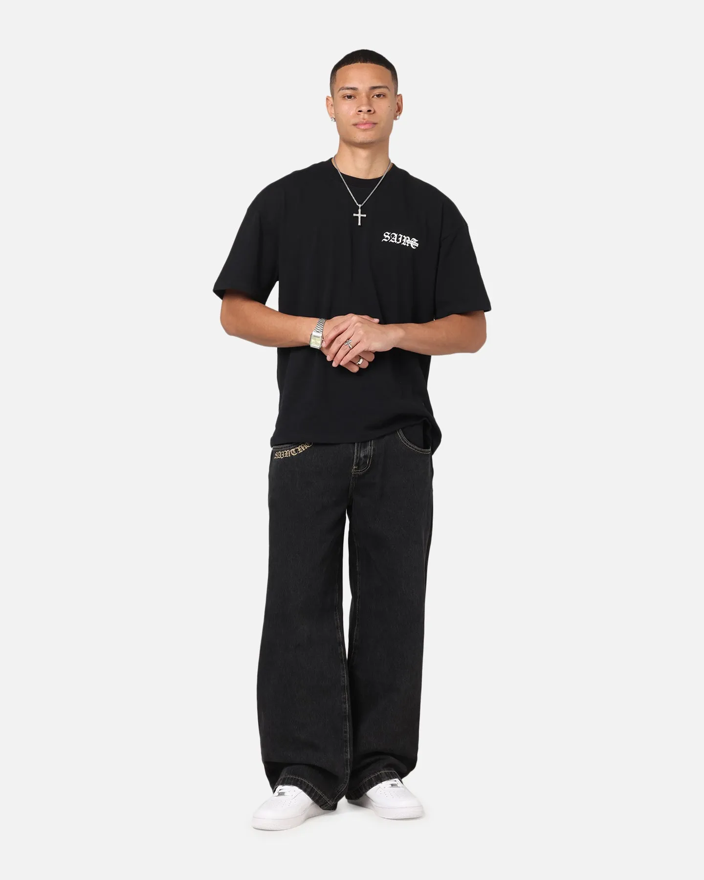 Tear Resistant Design Relaxed Wearable Saint Morta Amplus Rodeo Drive Recon Jeans Black Shadow