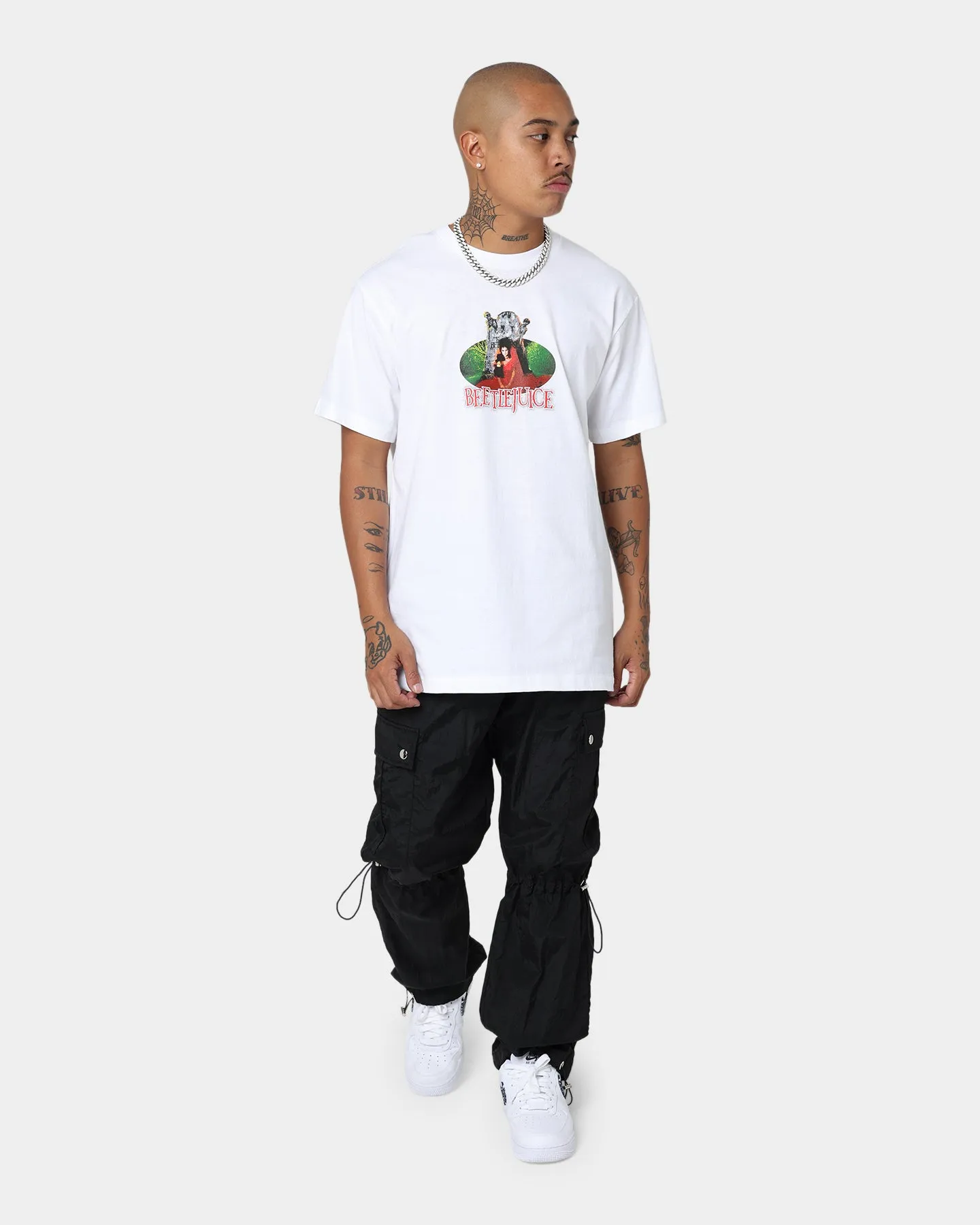American Thrift X Beetlejuice Lydia T-Shirt White Chic Fashion Trendy All-Day
