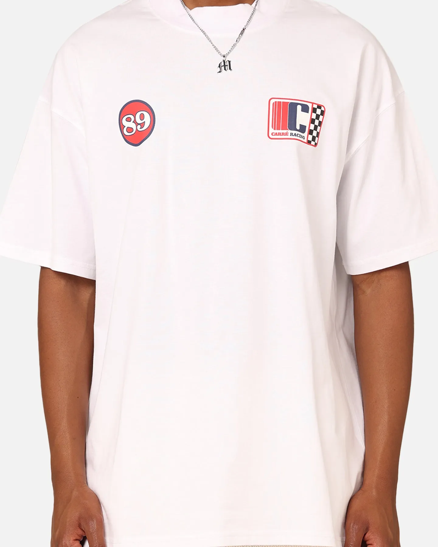 winter warmth Carre Course Oversized T-Shirt White