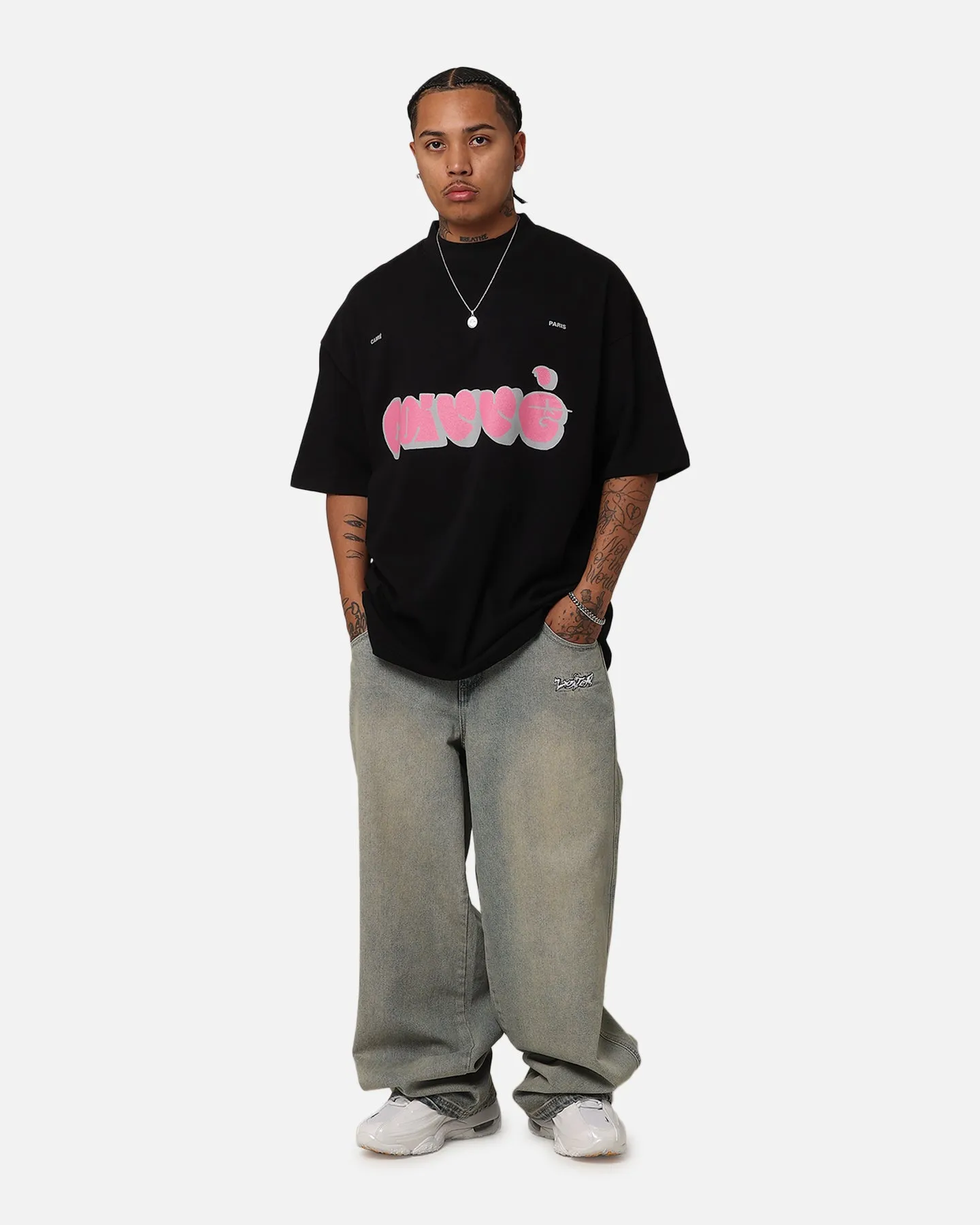 Chill Vibes FadeResistant Carre Experienced Mock Oversized T-Shirt Black