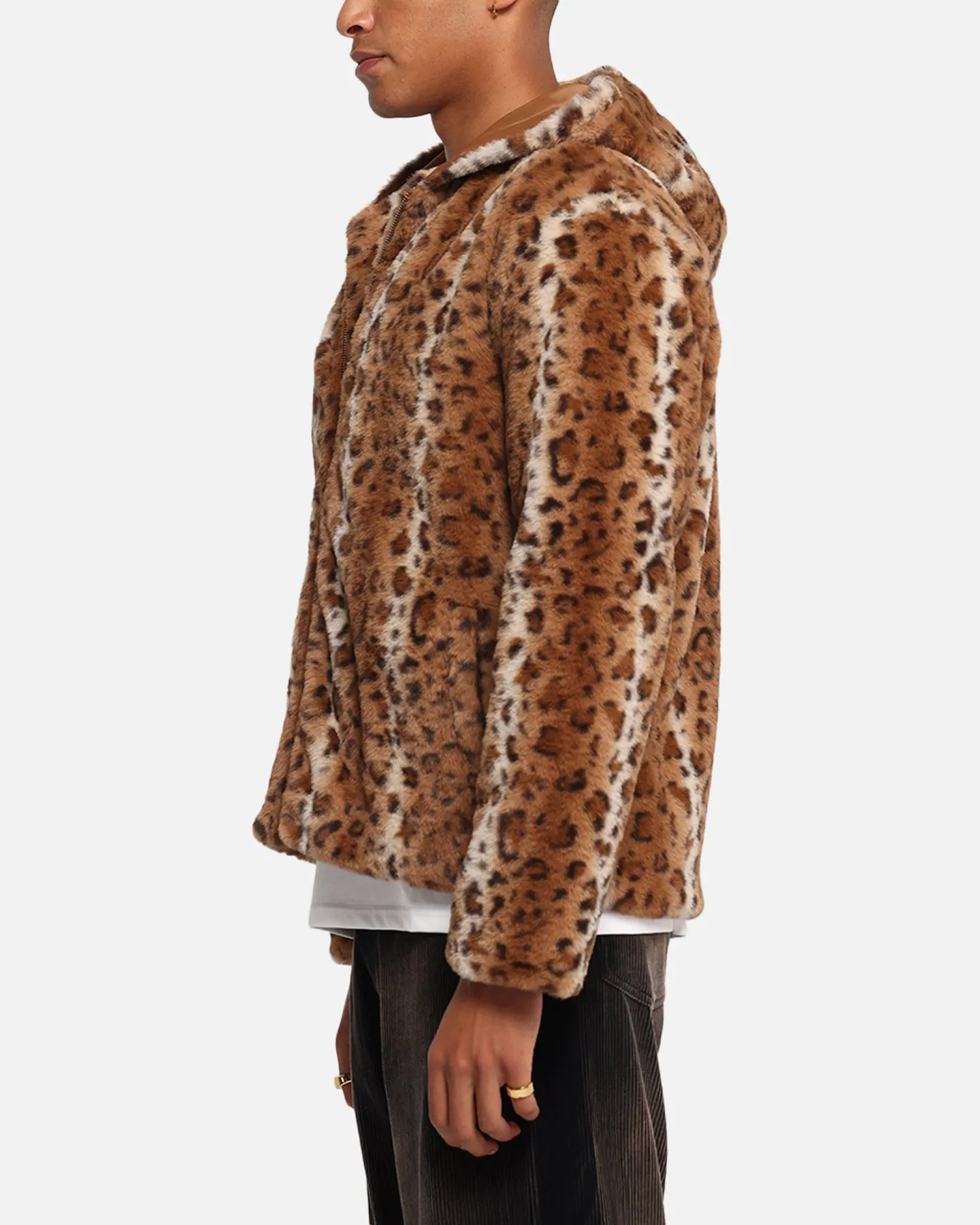 SnapFasteners Quilted Construction XXIII Leopard Fur Jacket Leopard