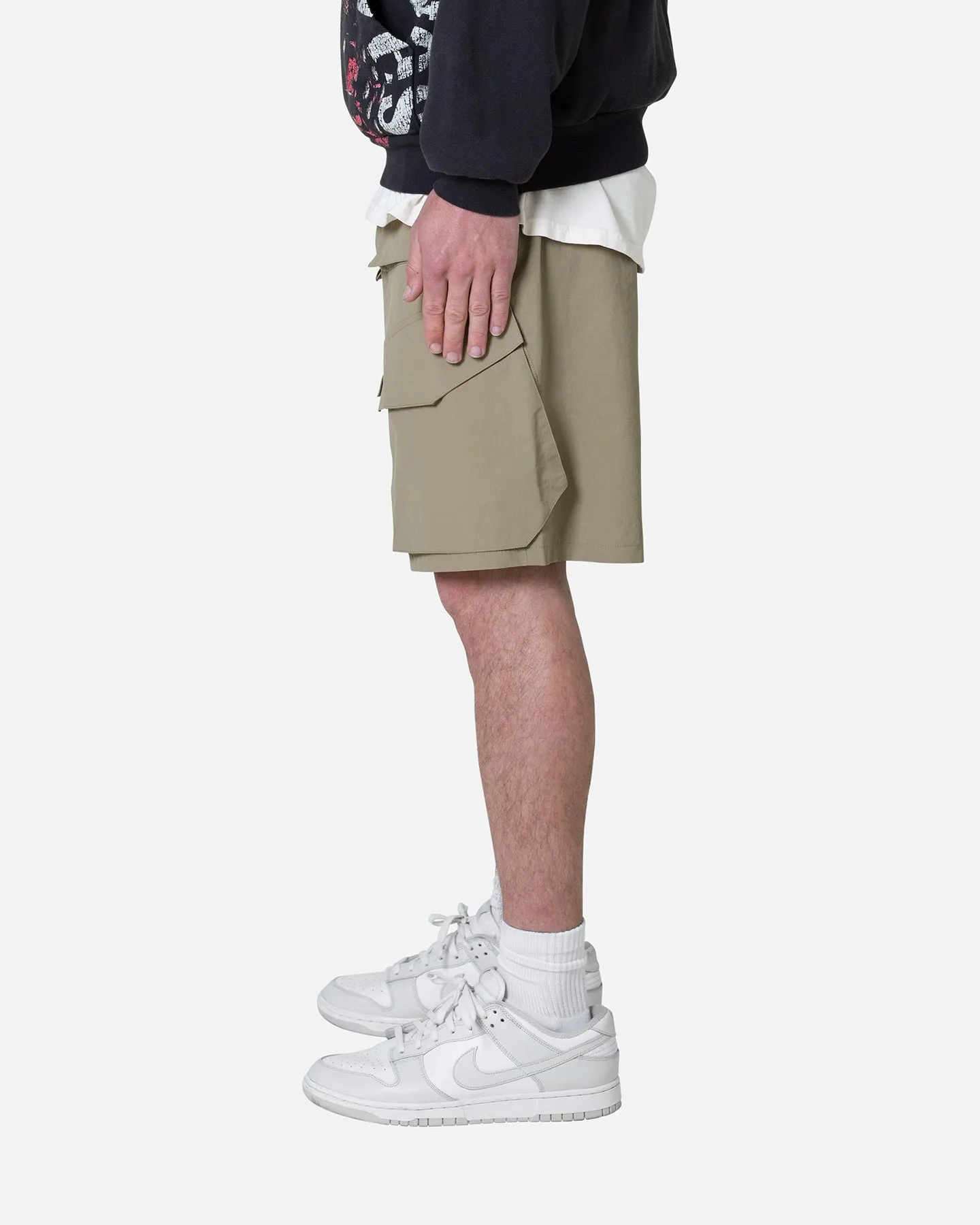 MNML Nylon Cargo Traveler Shorts Sand Waterproof Feature Minimal Fit