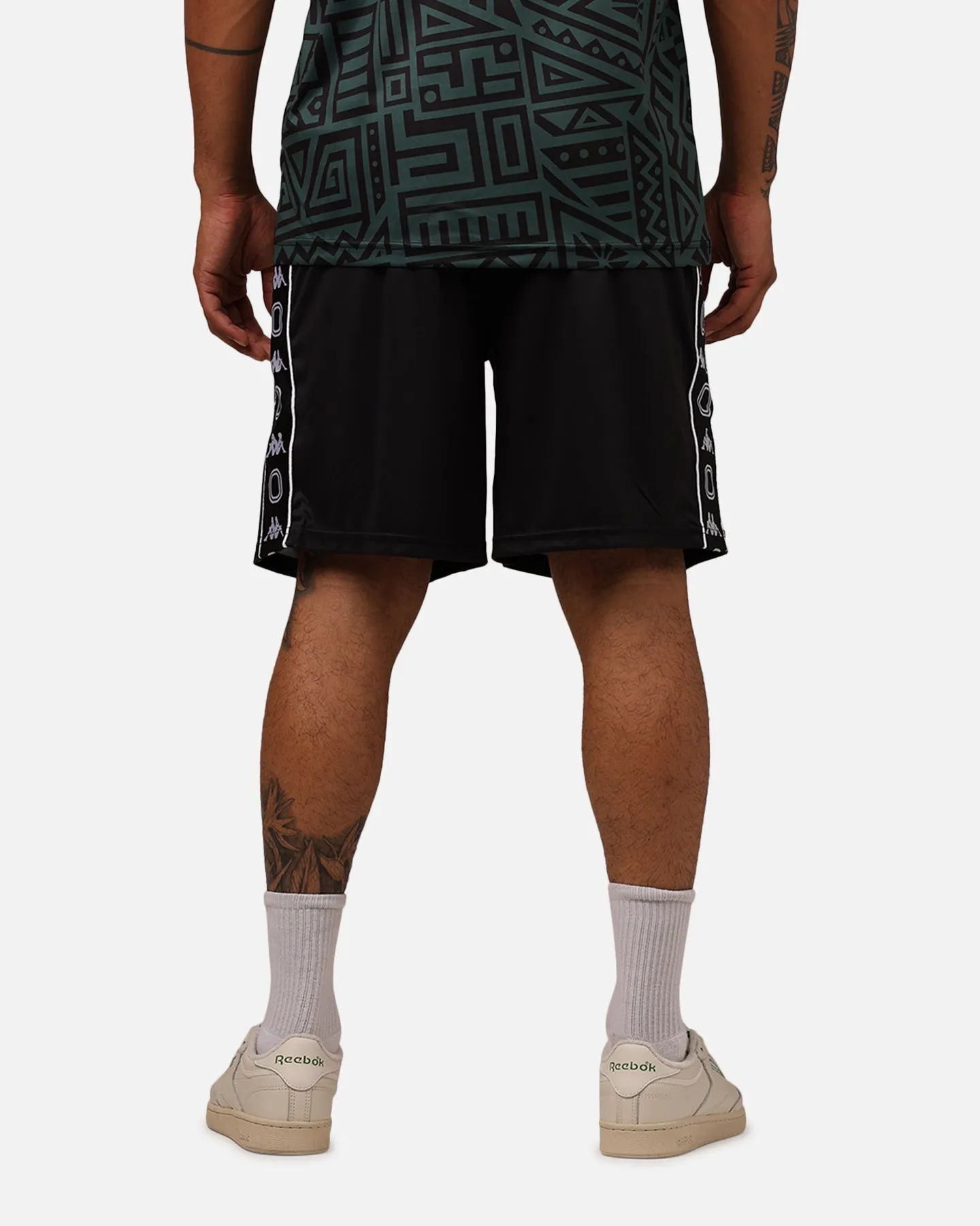 Overtime X Kappa Brooklyn Shorts Black Sport Flex Design Relaxed Look